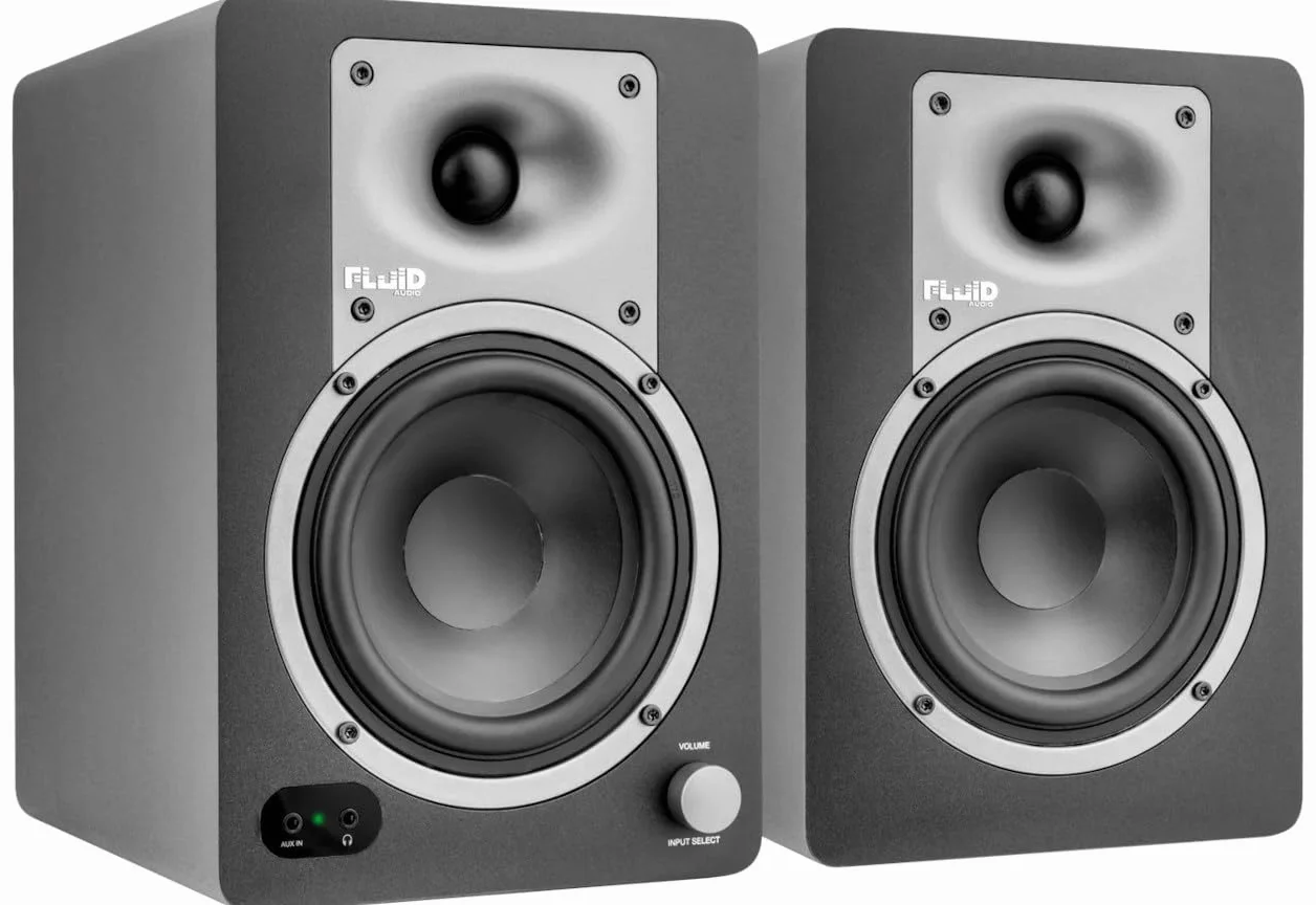 Fluid Audio C50BT Studio Monitor, para aktywnych głośników (głośnik studyjny z neutralnym balansem dźwięku, głośnik monitora ze sterownikiem 5" i łącznością BT)