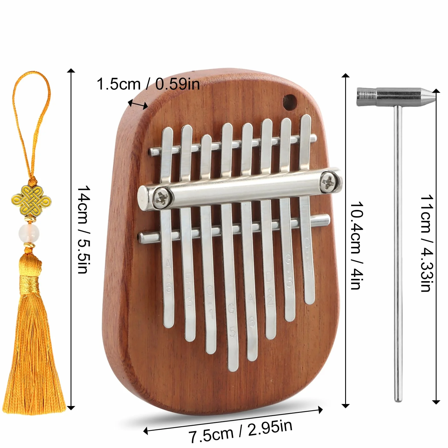 Kalimba Instrument, kalimba pianino na kciuk, mini instrument kalimba z 8 przyciskami, instrument muzyczny na palec fortepian, marimba, dla dzieci, dorosłych i miłośników muzyki