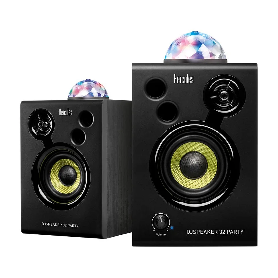 Hercules DJSpeaker 32 Party: 2 x 15 W, aktywne głośniki monitorowe ze zintegrowanym oświetleniem