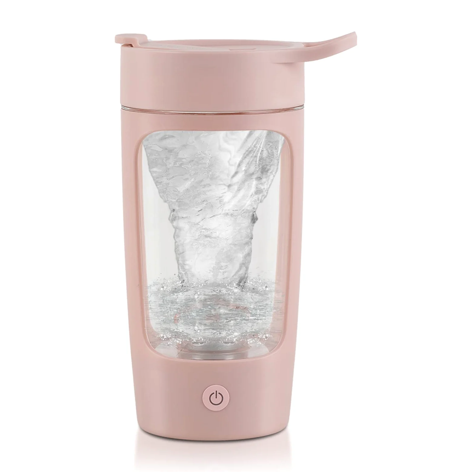 Elektryczny shaker proteinowy, 650 ml, do wielokrotnego ładowania przez USB, trytan, elektryczny shaker do białek, nie zawiera BPA (różowy)