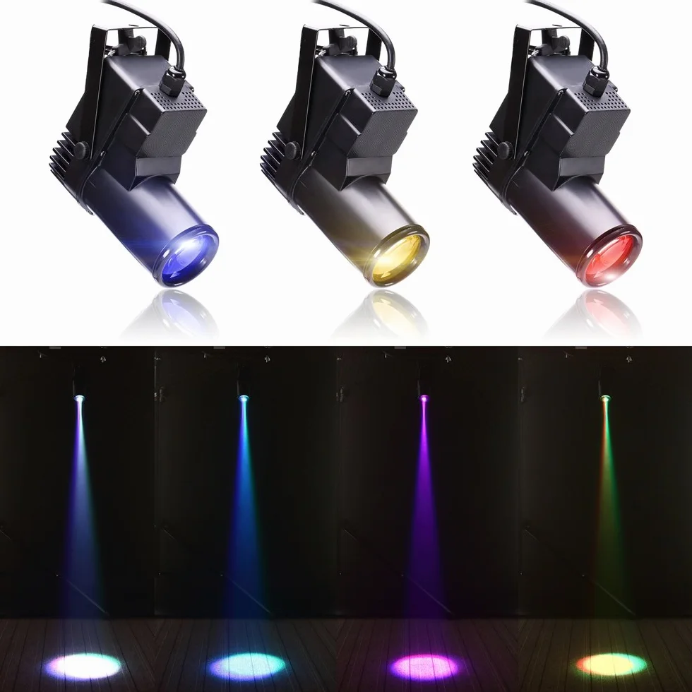U`King 30 W LED Pinspot światła RGBW, reflektor DMX512, tryb automatyczny, efekt świetlny na urodziny, imprezę, dyskotekę, KTV, czarny