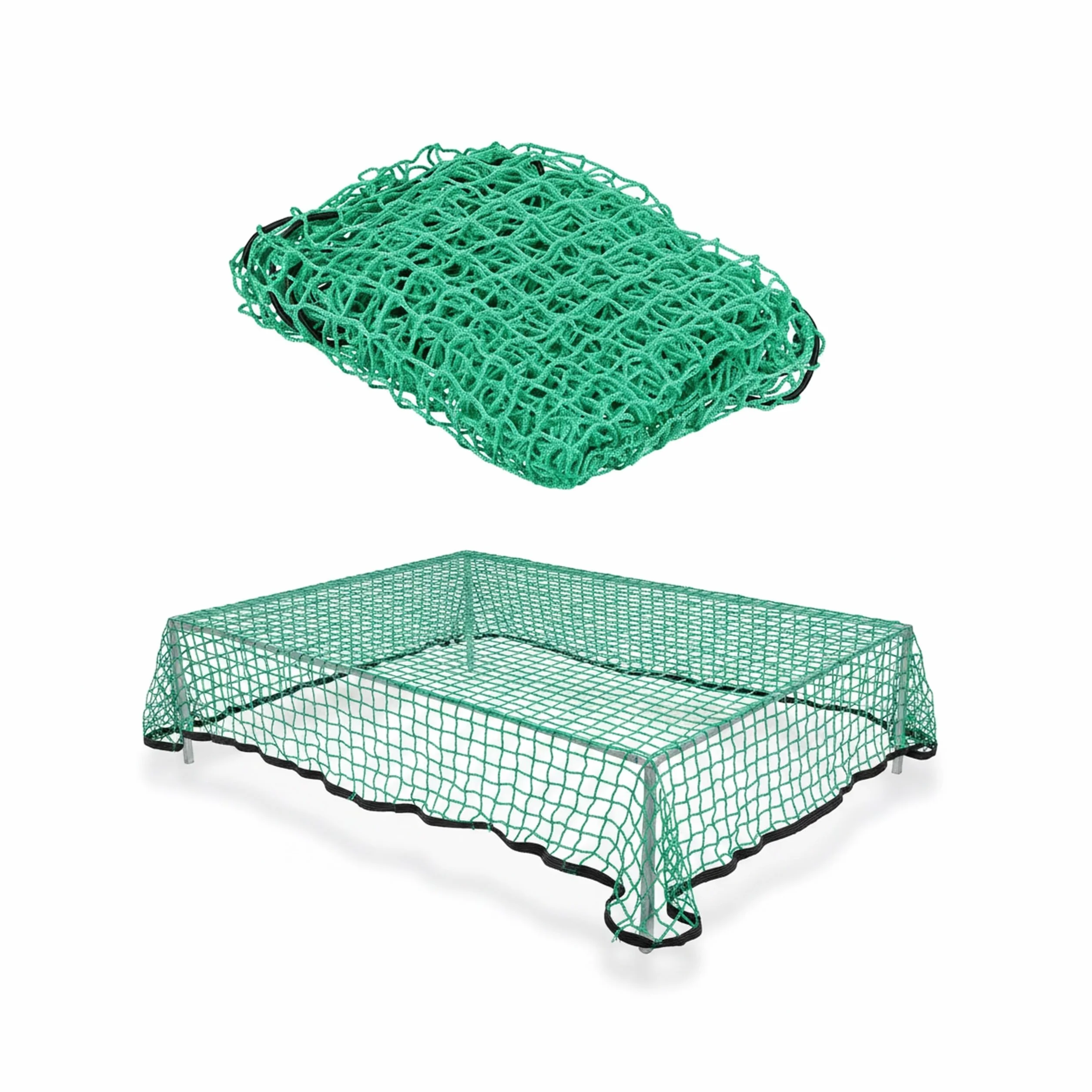 Relaxdays Siatka na przyczepę, rozciągliwa do 2 x 3 m, siatka zabezpieczająca ładunek, nierozciągnięta, 1,25 x 2,1 m, PE, zielona