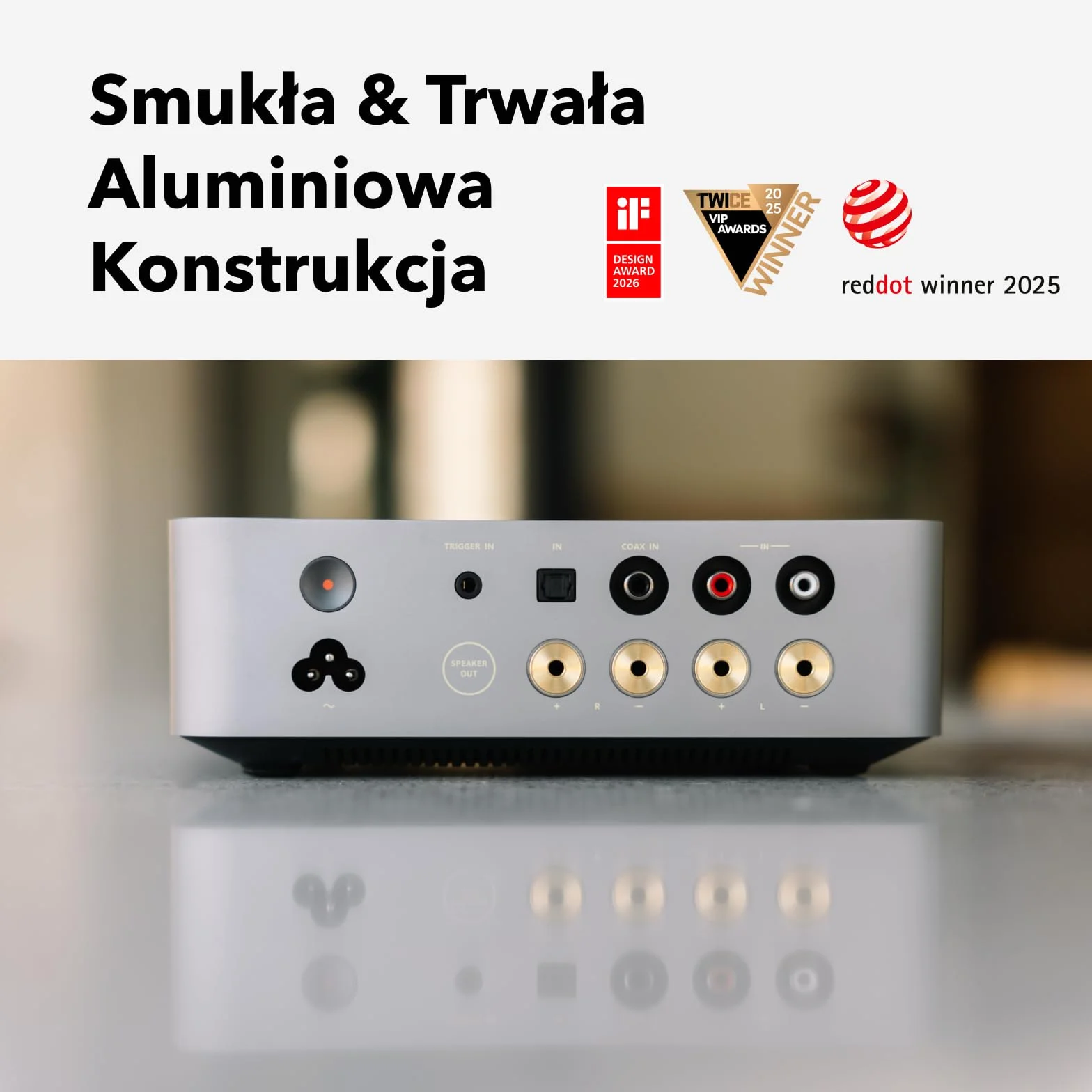 WiiM Vibelink Amp | Wzmacniacz 100W z wysokiej klasy DAC ESS 9039Q2M i układem TI TPA3255 | Kompatybilny z WiiM Mini, Pro, Pro Plus i Ultra | Wejścia RCA, Coax i optyczne | Space Gray