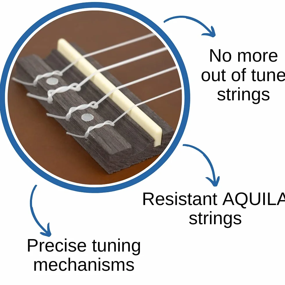 Cascha Soprano zestaw ukulele z torbą, 3 struny Picks and Eagle, brązowy