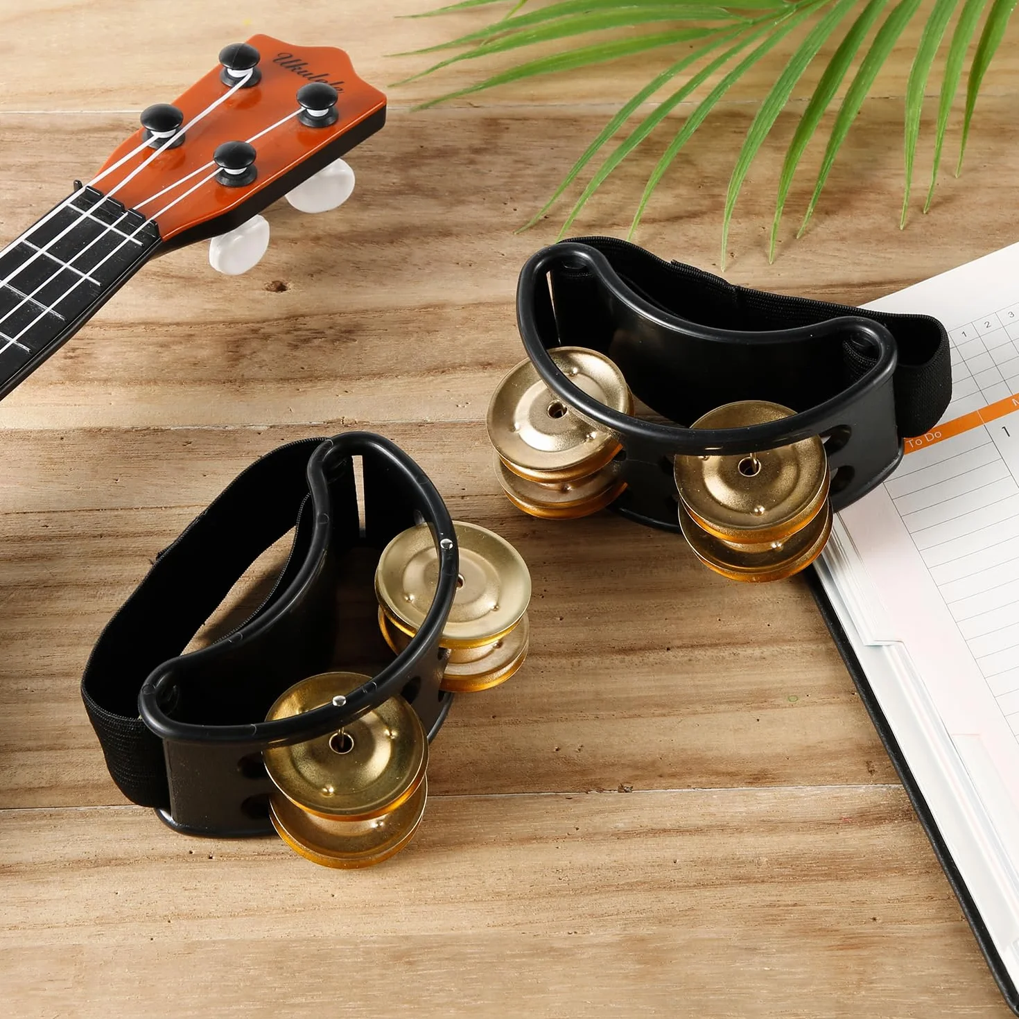 2 Szt. Tamburyn do Stóp, Wibrator do Stóp Pedal Perkusyjny Beben Nozny ze Stalowymi Dzwonkami Instrument Muzyczny Akcesoria na Koncerty Imprezy Gra na Perkusji i Gitarze (Zloto)