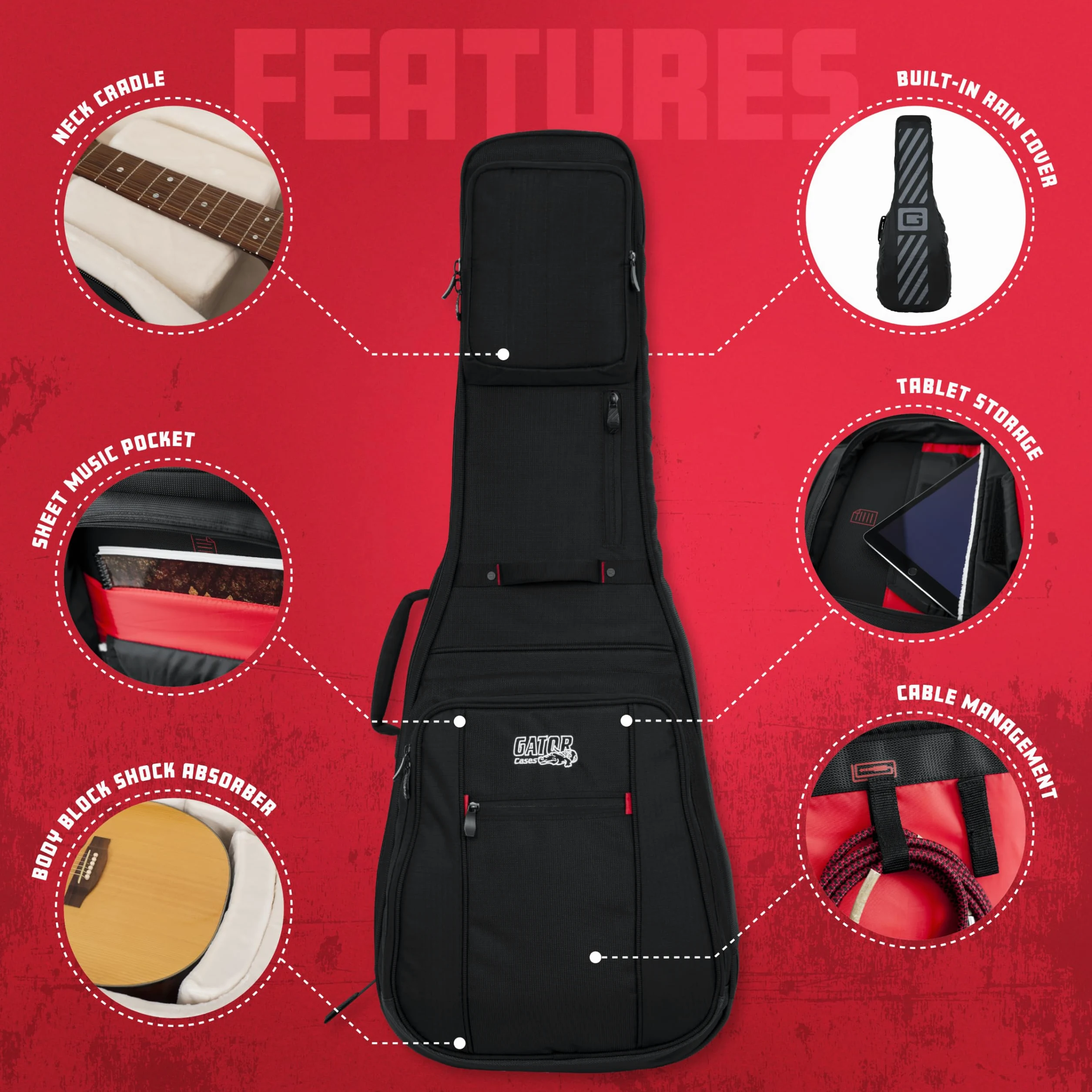 Gator Etui Pro-Go Ultimate Guitar Gig Bag; pasuje do gitar akustycznych w klasycznym stylu (G-PG CLASSIC)