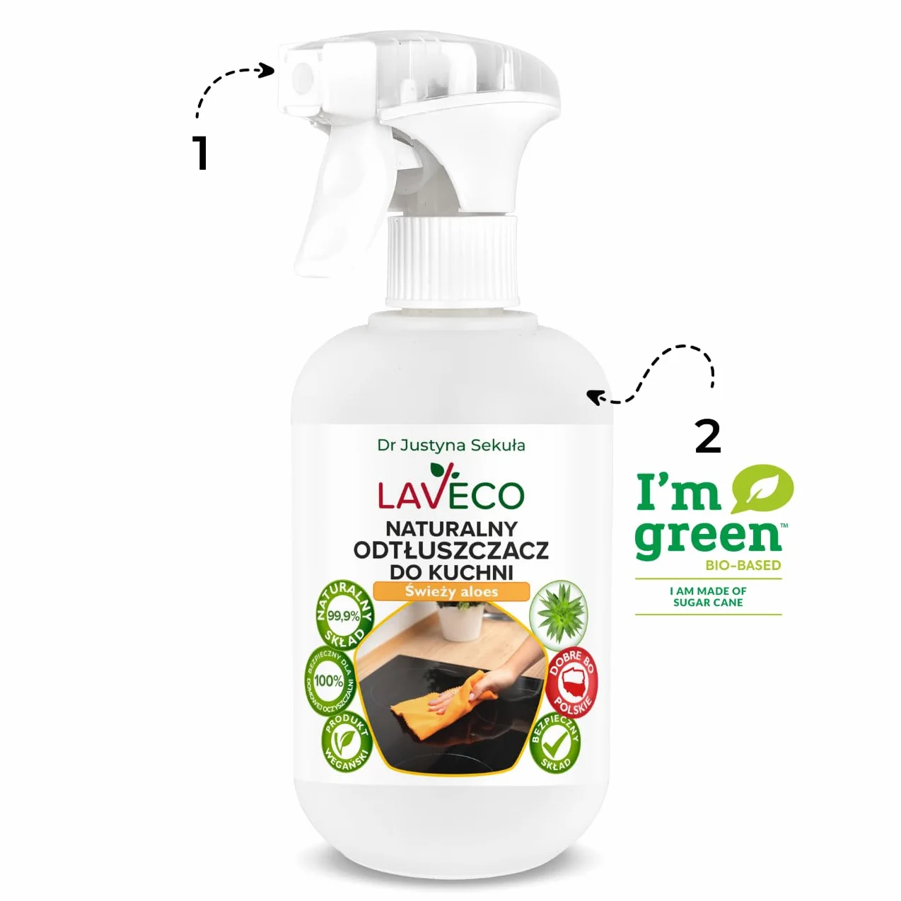 Naturalny odtłuszczacz do kuchni - świeży aloes - 0,5 l