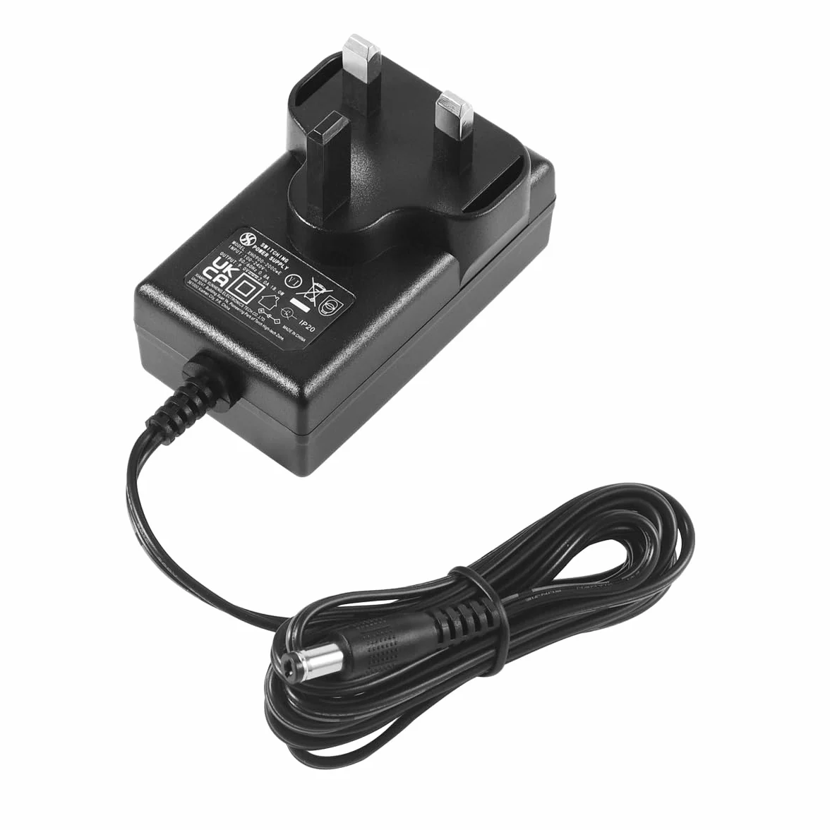Zasilacz sieciowy AC do DC 9 V 2 A, wtyczka 5,5 mm x 2,1 mm, wtyczka EU, środek ujemny, XH0900-2000WG