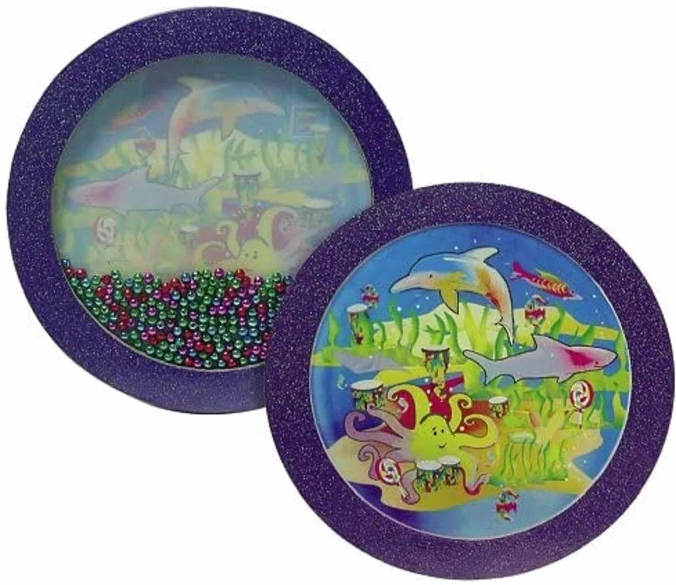 Remo World Percussion - Ocean Drum Kids - 9,25" x 3,8" - Lekkie instrumenty dla dzieci od 5 lat, kolorowe kulki, dźwięk szumu morza - LK-0309-8S
