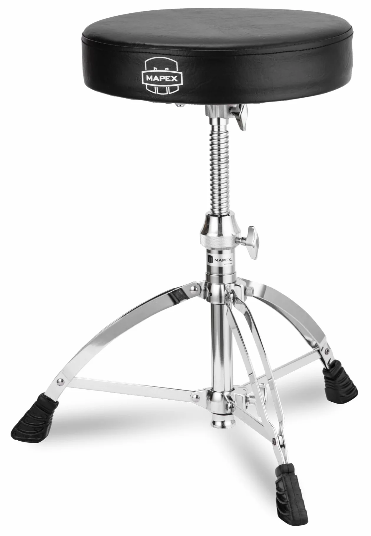 Mapex Taboret perkusyjny - okrągłe siedzisko, podwójne wsporniki, czarny, tkanina, klasyczny-tradycyjny, tron perkusyjny