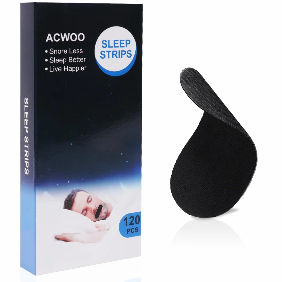 ACWOO Plastry na usta do spania, 120 szt. nakładek przeciw chrapaniu, owalne plastry zapobiegające chrapaniu, taśma na usta do spania poprawiająca jakość snu, plastry na nos zapobiegające chrapaniu