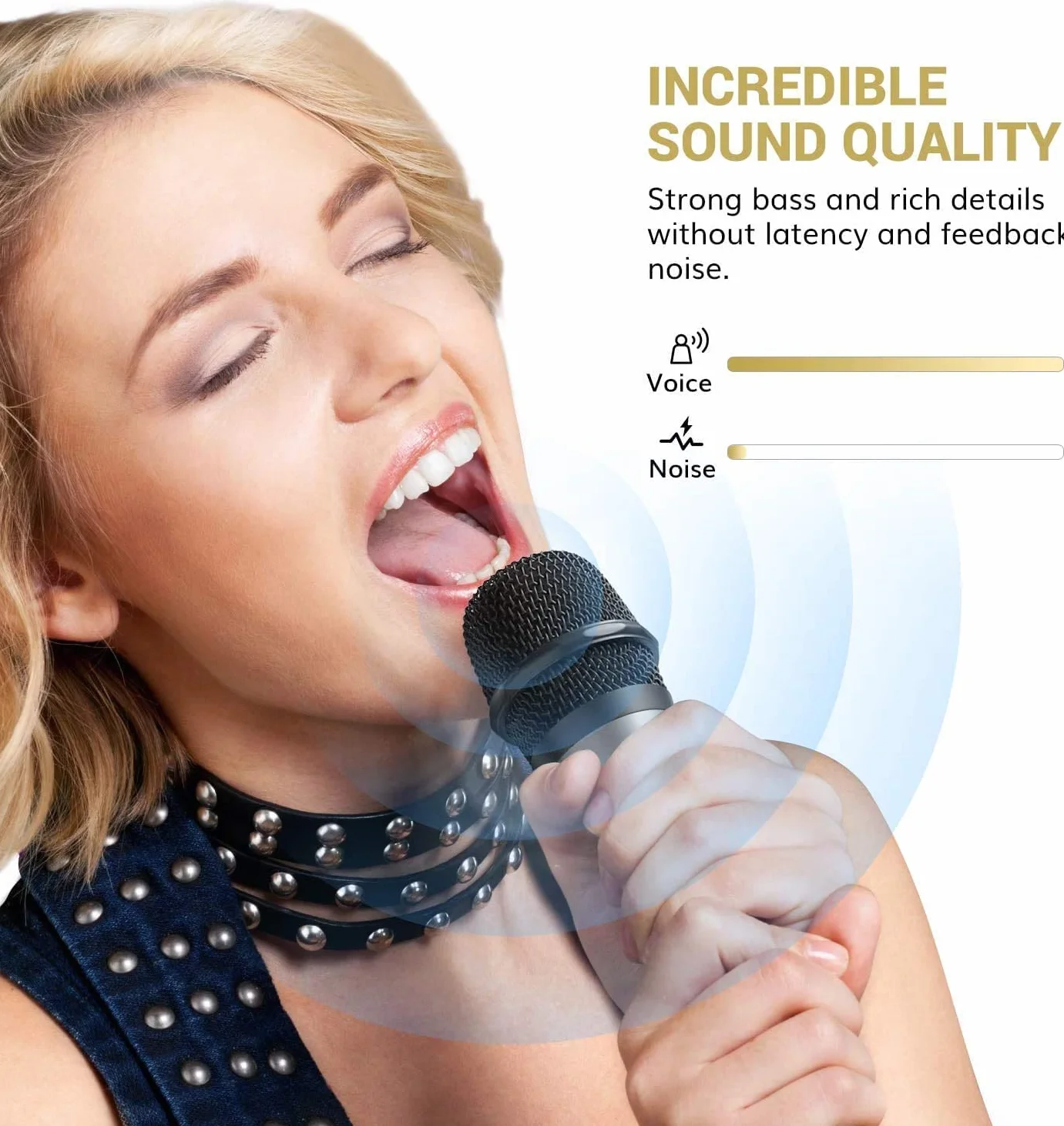 TONOR Mikrofon Bezprzewodowy, Metalowy System Bezprzewodowego Mikrofonu Ręcznego UHF z Odbiornikiem Akumulatorowym, Wyjście 1/4 „ do Wzmacniacza, Systemu PA, Maszyny Karaoke, 60 m (TW620), Srebrny