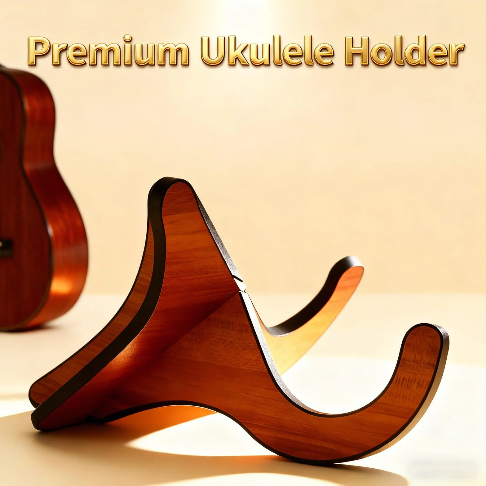 Windfromort Yukiri Podstawa podłogowa Yukiri - stojak na ukulele, drewno, składana konstrukcja, stabilna i antypoślizgowa, odpowiednia dla ukulele i innych instrumentów strunowych (naturalne drewno)