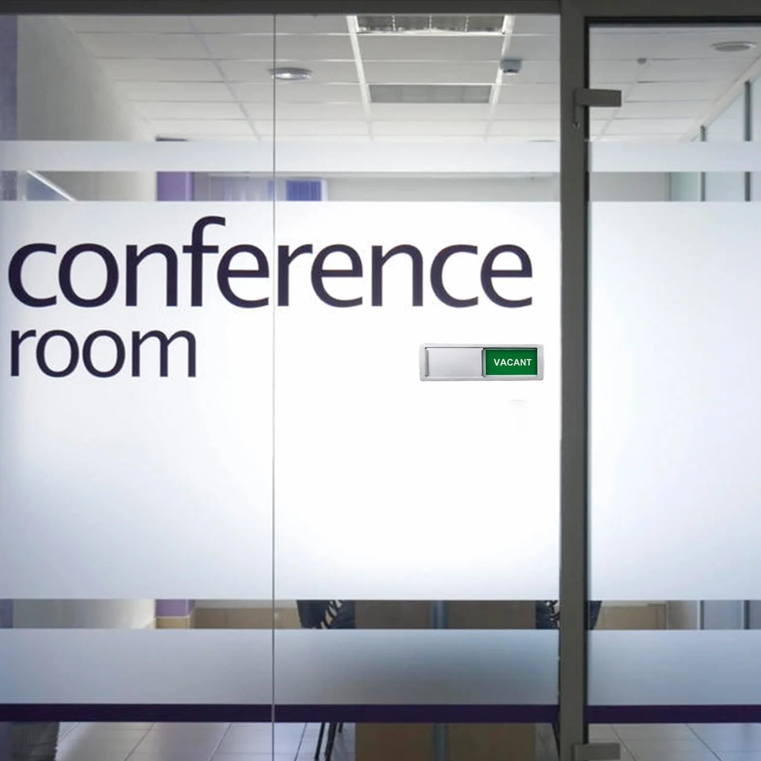 Vacant Occupied Privacy Sign, Vacant Occupied Door Sign for Home Office Restroom Conference Hotels Hospital, Slider Door Indicator Tells Whether Room Vacant or Occupied, 7'' x 2'' - Silver