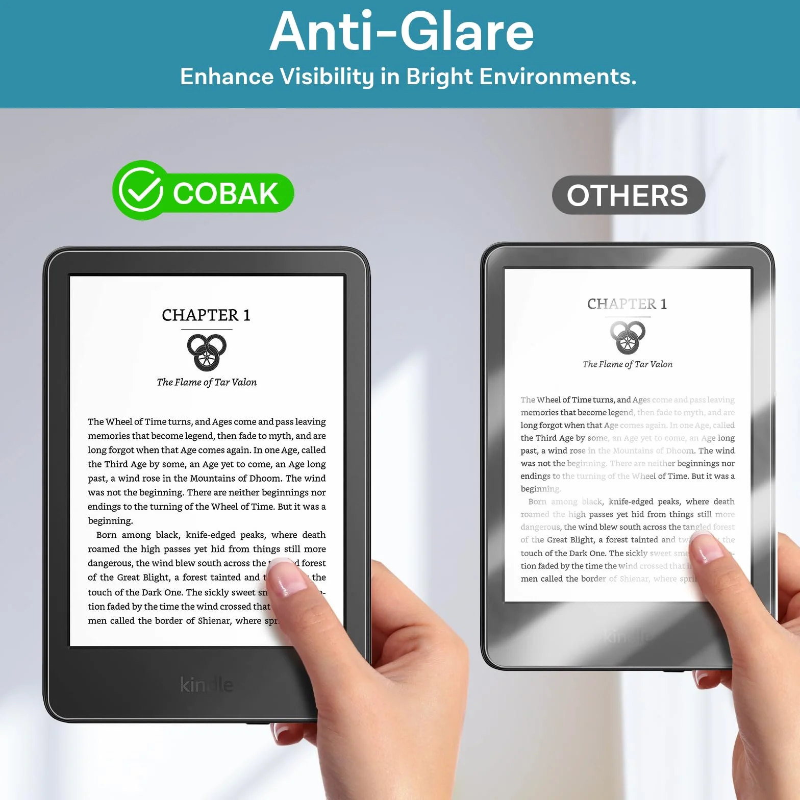 CoBak 3 sztuki, nieoślepiająca, matowa ochrona ekranu do 6-calowego Kindle 11. generacji 2024 i 2022, Kobo Nia, PocketBook – folia PET o wysokiej przejrzystości, nietemperowana