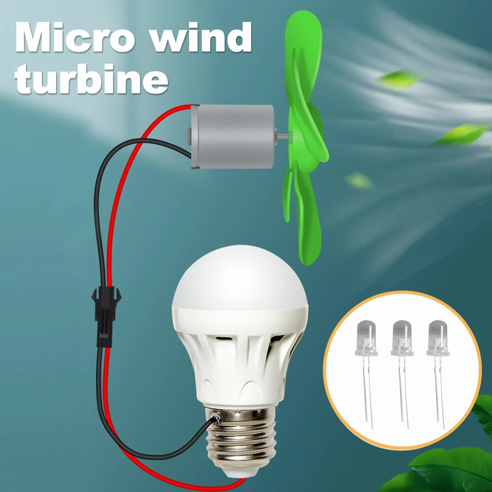 Jadeshay Generator turbiny wiatrowej, DC 0,01V-24V Mini generator elektryczności wiatrowej Mikrogenerator energii wiatrowej silnik prądu stałego zestawy modeli z wentylatorem do edukacji naukowej