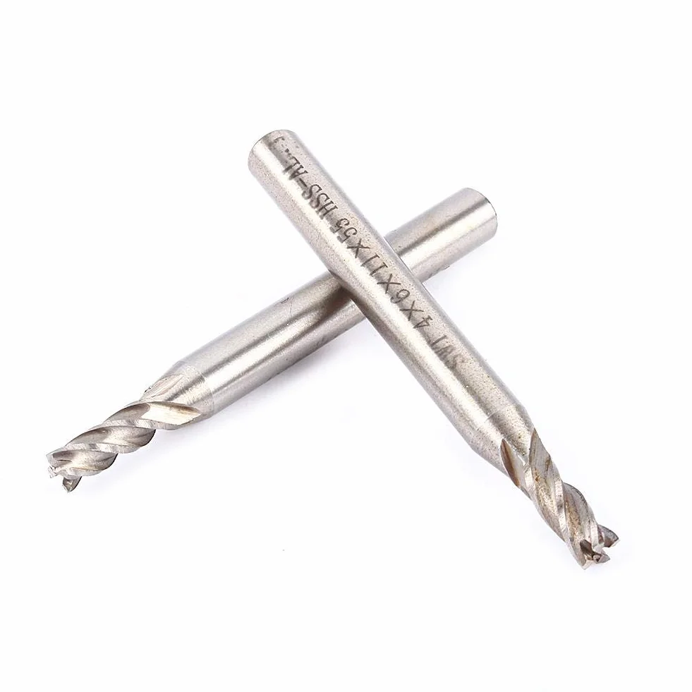 Yosoo Health Gear 4 mm 4 rowki zestaw frezów trzpieniowych z prostym chwytem końcowym narzędzie do drewna stalowego żelaza, 1 sztuka