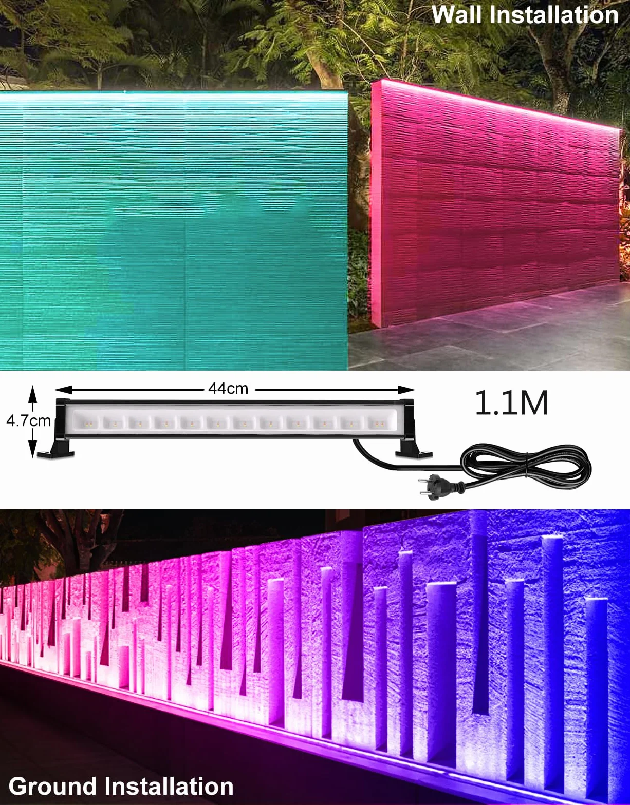 Reflektor LED RGB 2 sztuki CLY 25 W IP66 wodoszczelny z pilotem zdalnego sterowania ściemnianie 6 poziomów jasności timer