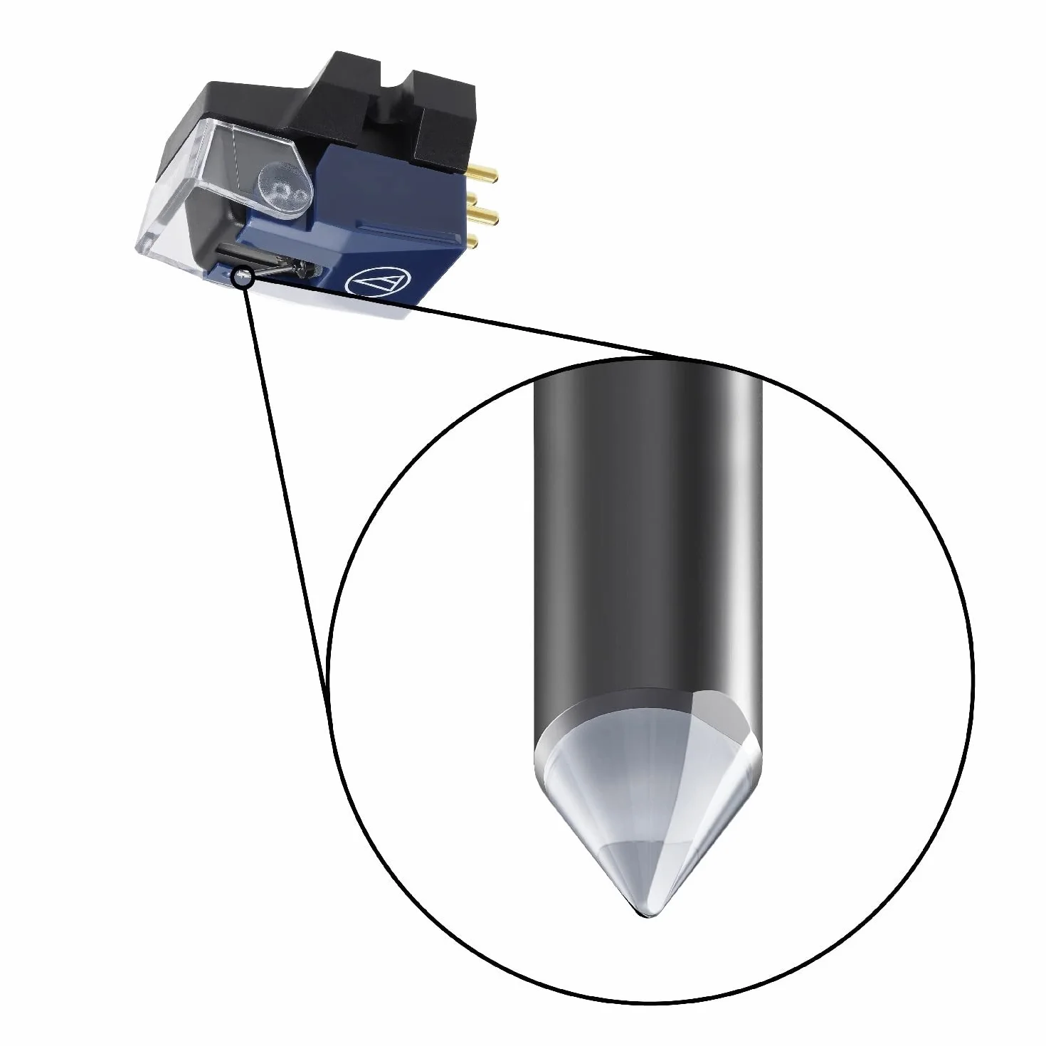 Audio Technica VM520EB Dual Moving Magnet Phono Cartridge with Elliptical Stylus Black Blue