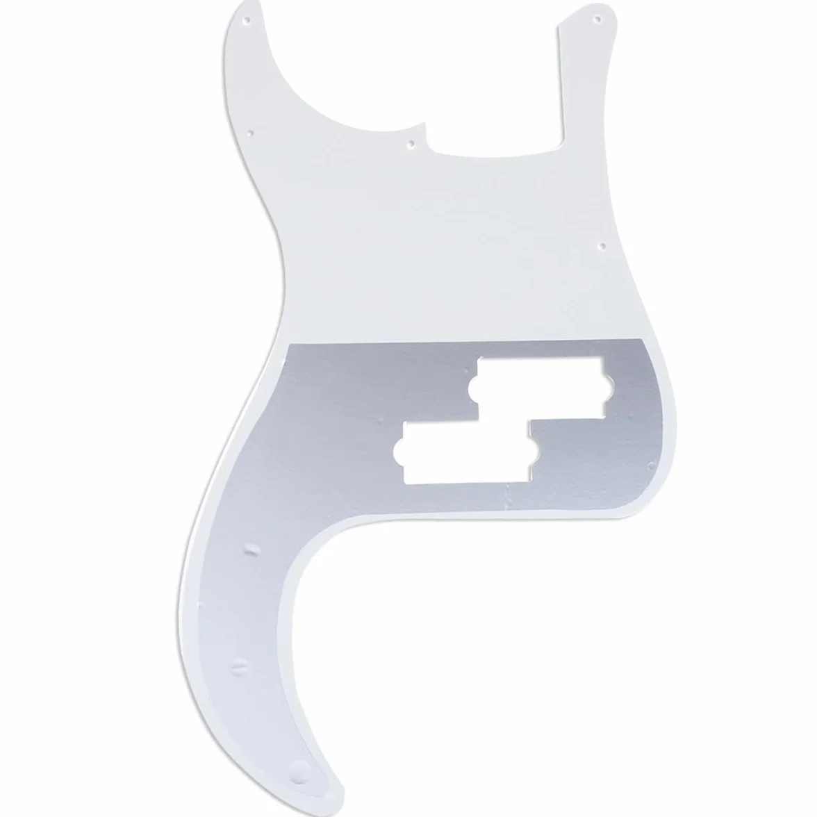 Musiclily Pro 10 Otworów P Bass Pickguard Maskownica do Gitary Basowej 4-strunowy Fender Japan Precision Bass, 1-warstwowy Biały