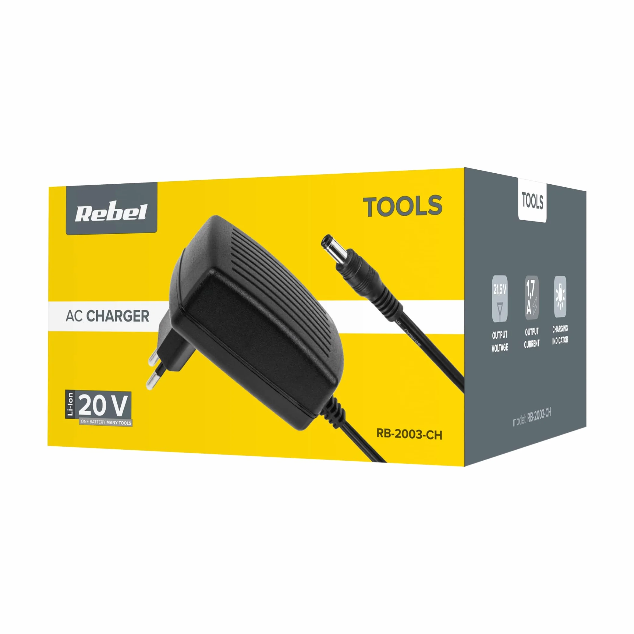 Rebel Ładowarka Akumulatora 20V 2A/4A RB-2003-CH