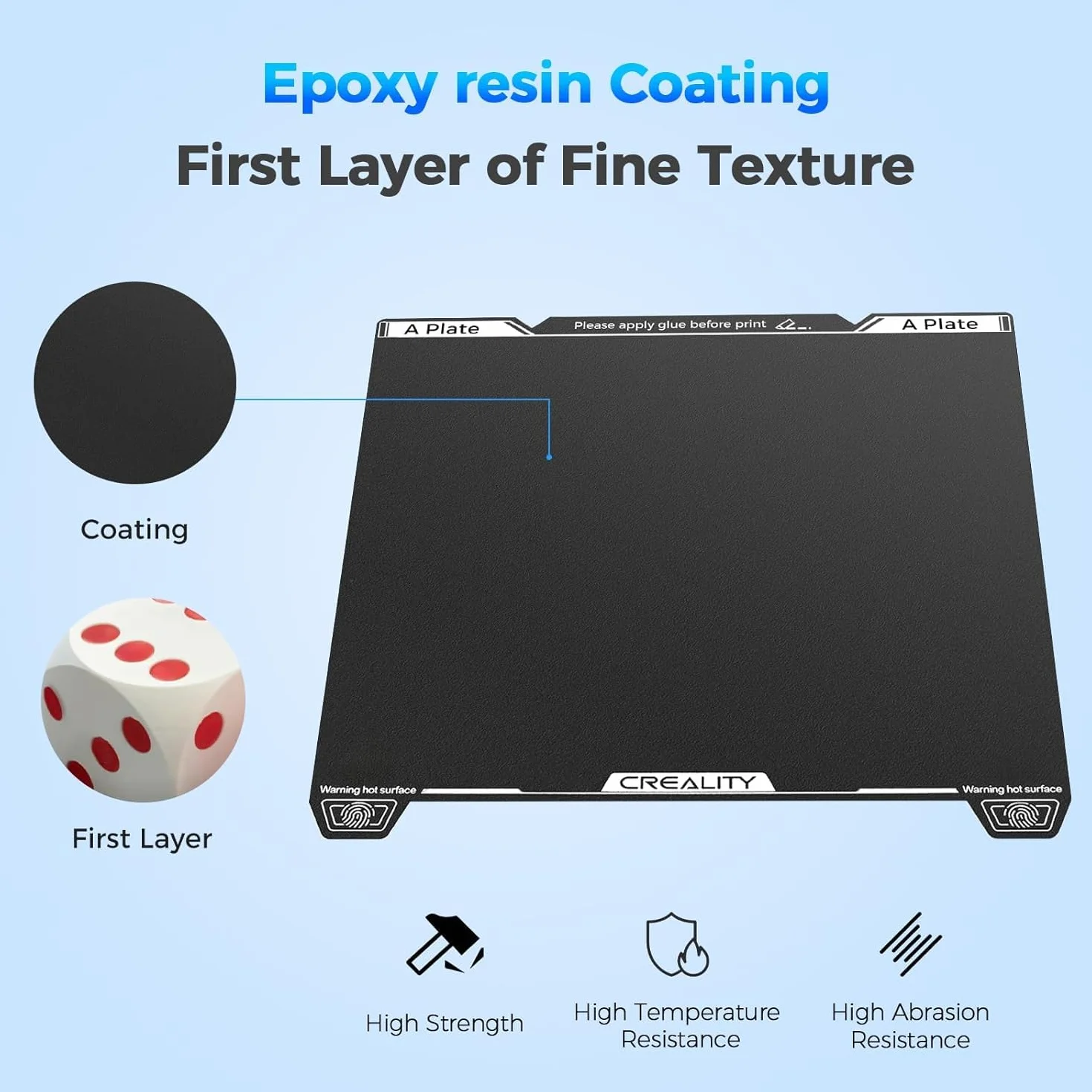 Creality K1 Max płyta robocza z żywicy epoksydowej, 315 × 310 mm, K2 Pro płyta łożyskowa ze stali sprężynowej, odporna na zużycie, elastyczna platforma drukująca do drukarek 3D Creality Ender 3 V3