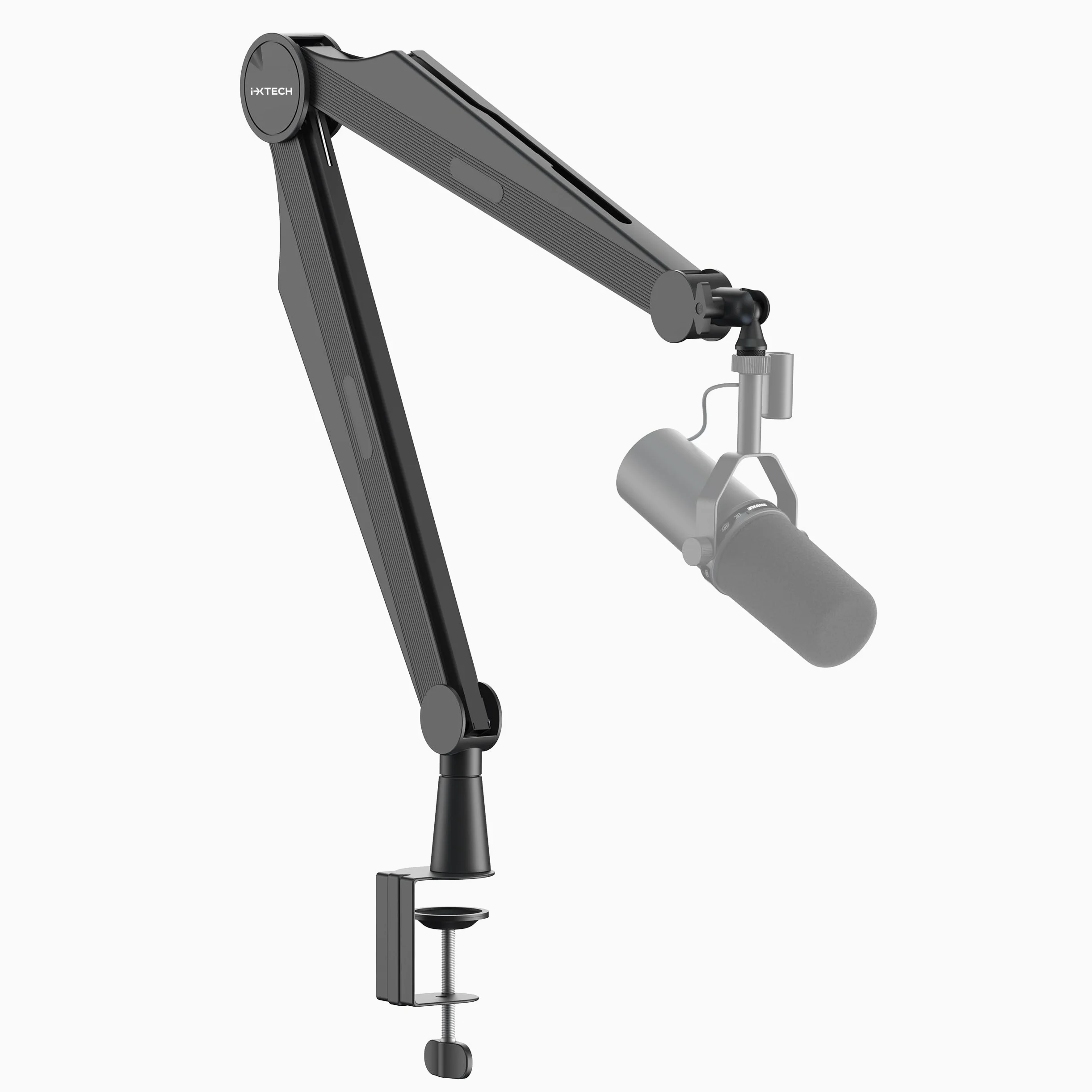 IXTECH Ramię mikrofonowe wysięgnika mikrofonu do Blue Yeti Shure Sm7b Hyperx QuadCast Rode At2020 i stojak na mikrofon Fifine do gier podcastów i transmisji strumieniowej model CAPTAIN
