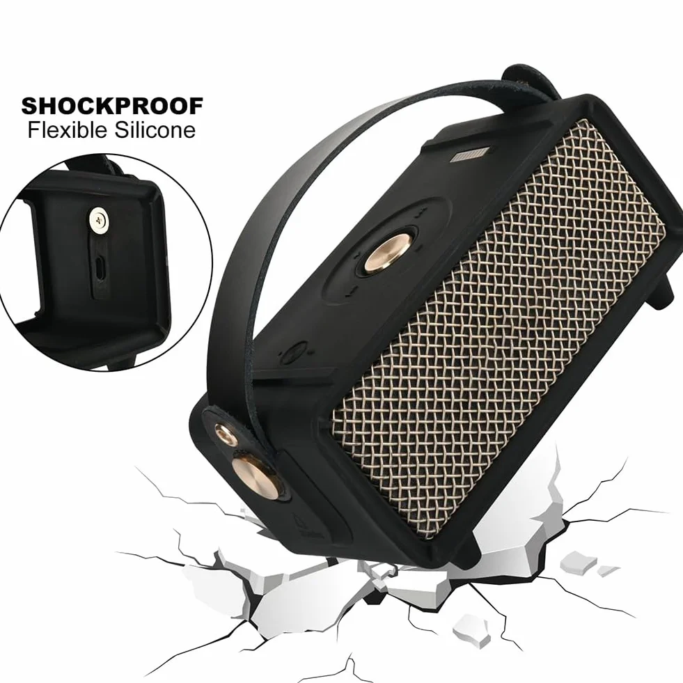 BIOSA Silikonowe etui do przenośnego głośnika Bluetooth Marshall Emberton II, odporne na uderzenia etui ochronne z uchwytem do noszenia i paskiem na ramię do mini głośników
