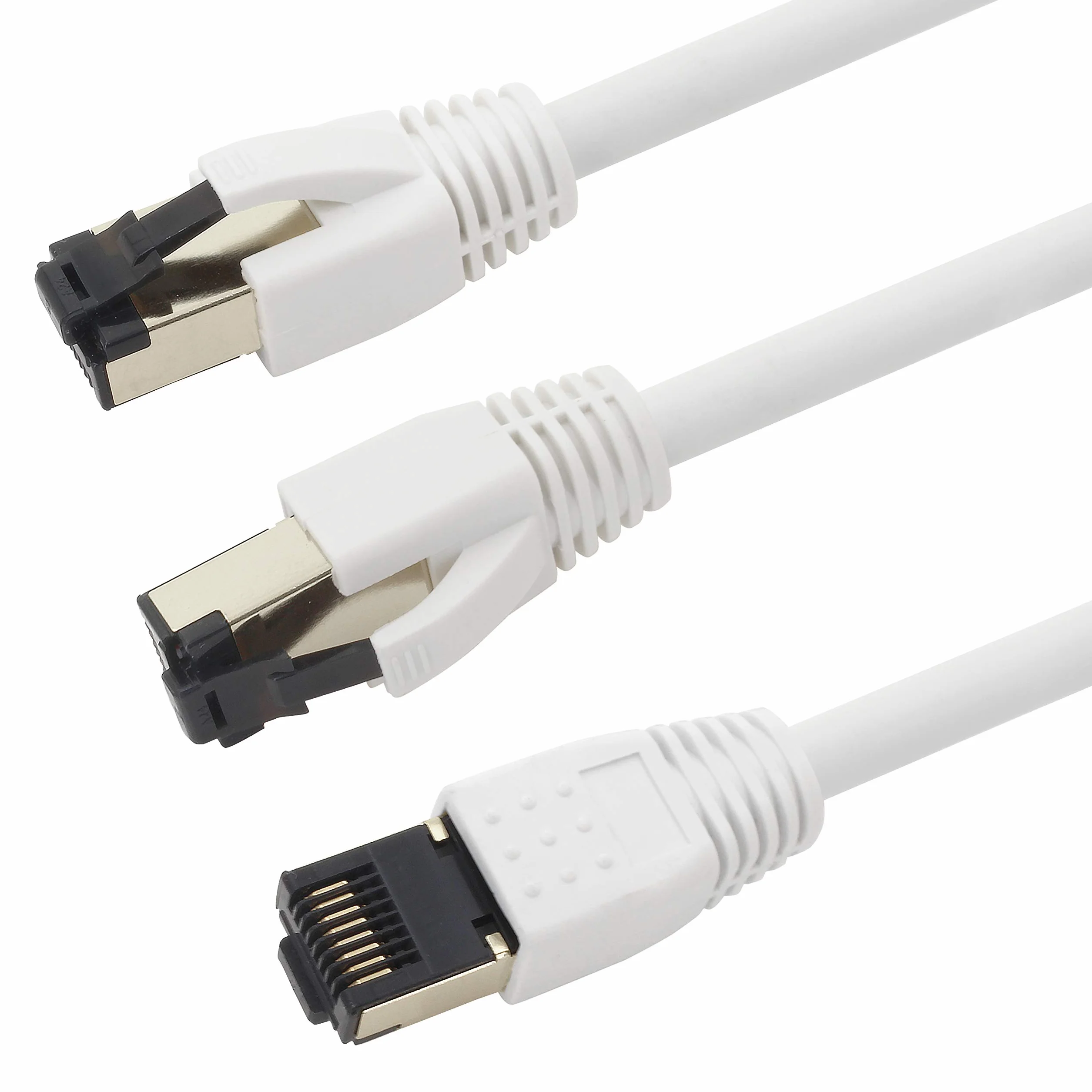 1aTTack.de 0,5 m Cat 8 kabel sieciowy CAT8 kabel kolory zestaw - 7 sztuk Cat.8 Lan 2000 Mhz 40 Gbit s 40GBase-T Poe+ kabel krosowy kabel Ethernet LSZH - 7 x 0,5 metra