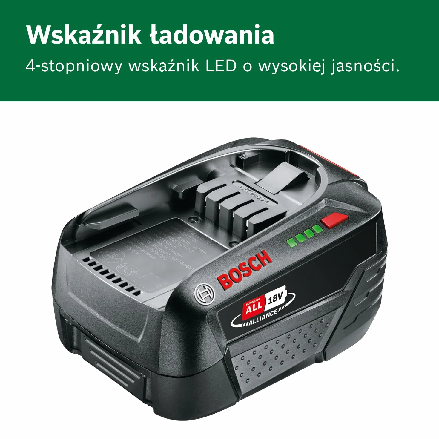 Bosch akumulator PBA 18 V 4,0 Ah W-C (system 18 V, akumulator 4,0 Ah, w kartonie)
