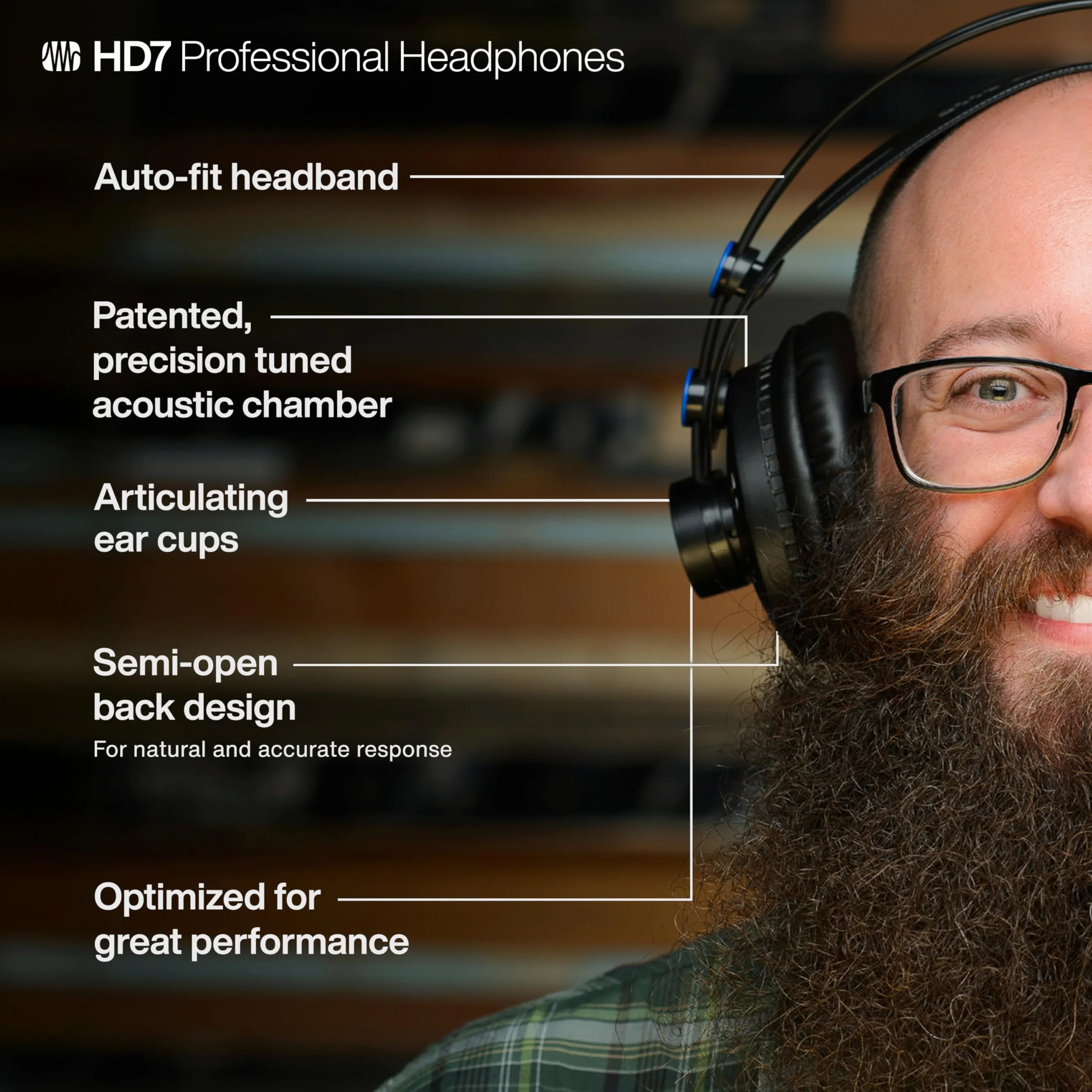PreSonus HD7 Półotwarte słuchawki studyjne czarne
