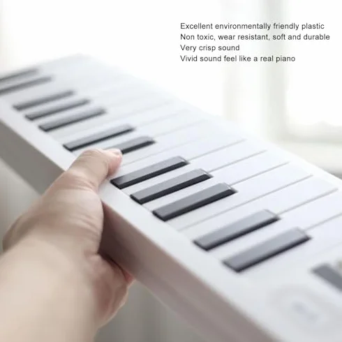 Składane Pianino z 61 Klawiszami Przenośna Klawiatura Składany Instrument Elektroniczny Zabawka z Odtwarzaniem Nagrania Pianino Elektryczne dla Początkujących dla Studentów