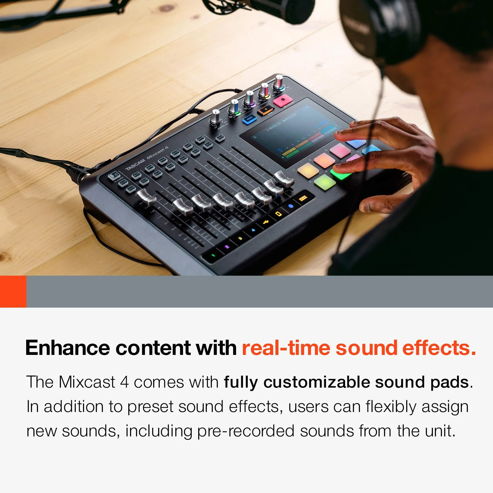 Tascam Mixcast 4 Mikser Audio, Czarny, 14 kanałów, 4 wejścia