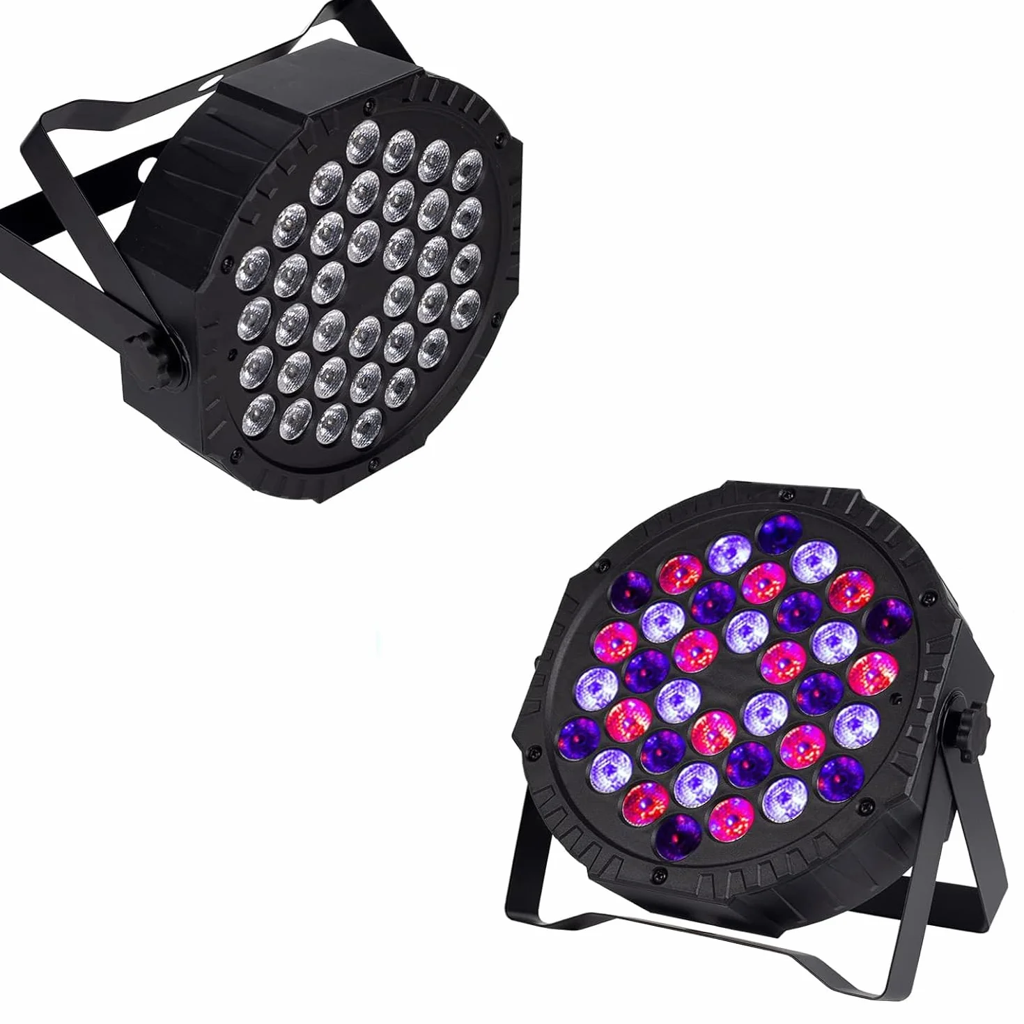Reflektor LED Par RGB zestaw 2 szt oświetlenie sceniczne dyskotekowe