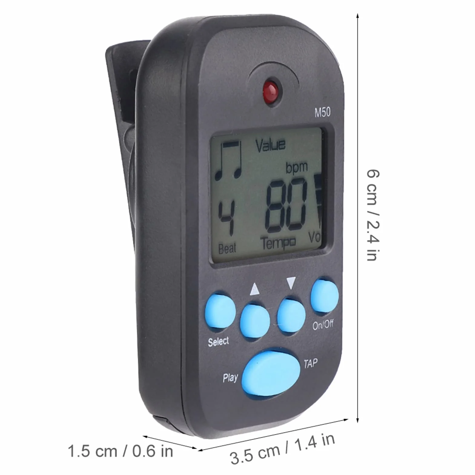Alomejor Metronome mini przenośny wielofunkcyjny klips beat Tempo na gitarę fortepianową skrzypce bębna flet