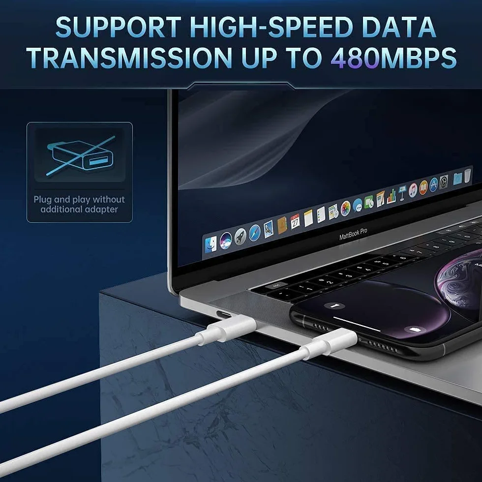 GlobaLink Szybka ładowarka do iPhone'a 20 W, zasilacz USB C z kablem Lightning 2 m + kabel Lightning 2 m, certyfikat MFi, do iPhone 13 Pro Max/mini 12 Pro Max 11 X