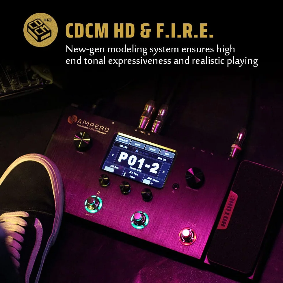 Hotone Ampero MP-100 gitara basowa modelowanie szafki na podczerwień symulacja wielojęzyczne wielofunkcyjne efekty z pedałem ekspresji stereo OTG USB interfejs audio