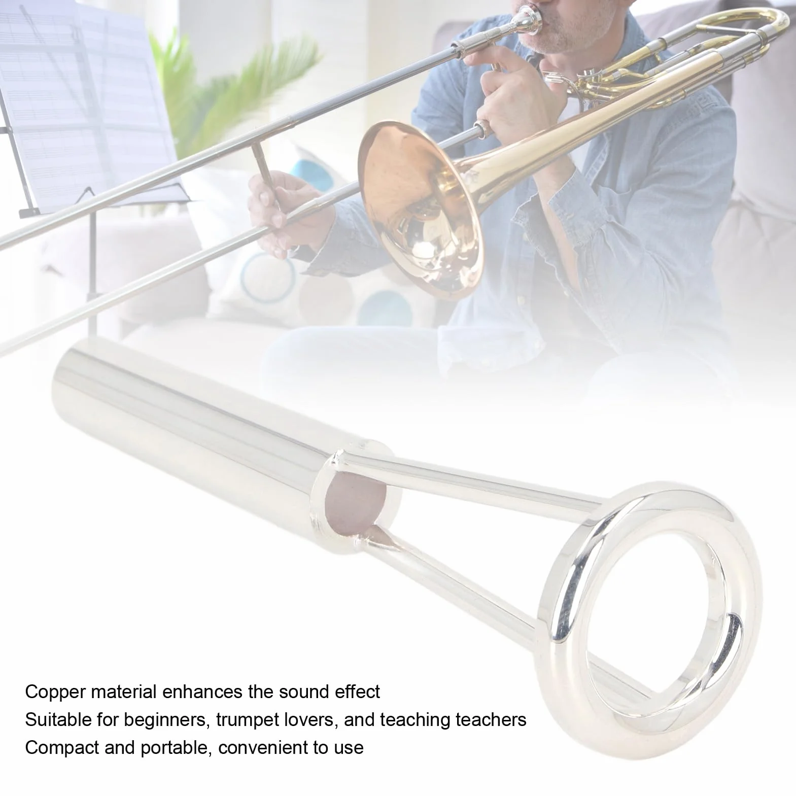 Fafeicy Trenażer Ustników Trąbkowych, Urządzenie do Korekcji Zadęcia, Budulec Mięśni Warg, materiał Miedziany, na trąbkę, Puzon, Instrument Dęty Blaszany, ćwiczenia Mięśni Warg, Prawidłowy Kształt Ust