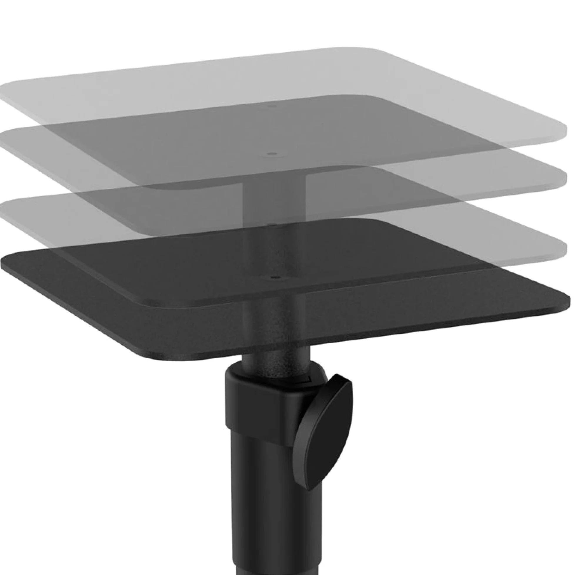 Audibax Neo STM-20 Stojak na biurko głośnikowe - Stojak na monitor studyjny - Regulowana wysokość od 30 do 37 cm - Solidna stalowa podstawa - Uniwersalna kompatybilność z głośnikami HiFi