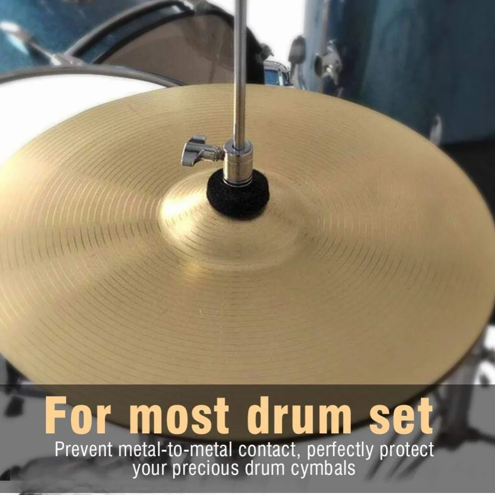 Alomejor Cymbal akcesoria zamienne filc cymbal Hi-Hat sprzęgło filcowe nakrycie głowy kubek filcowe rękawy z podstawowymi nakrętkami skrzydełkowymi i podkładką talerzową do zestawu perkusyjnego