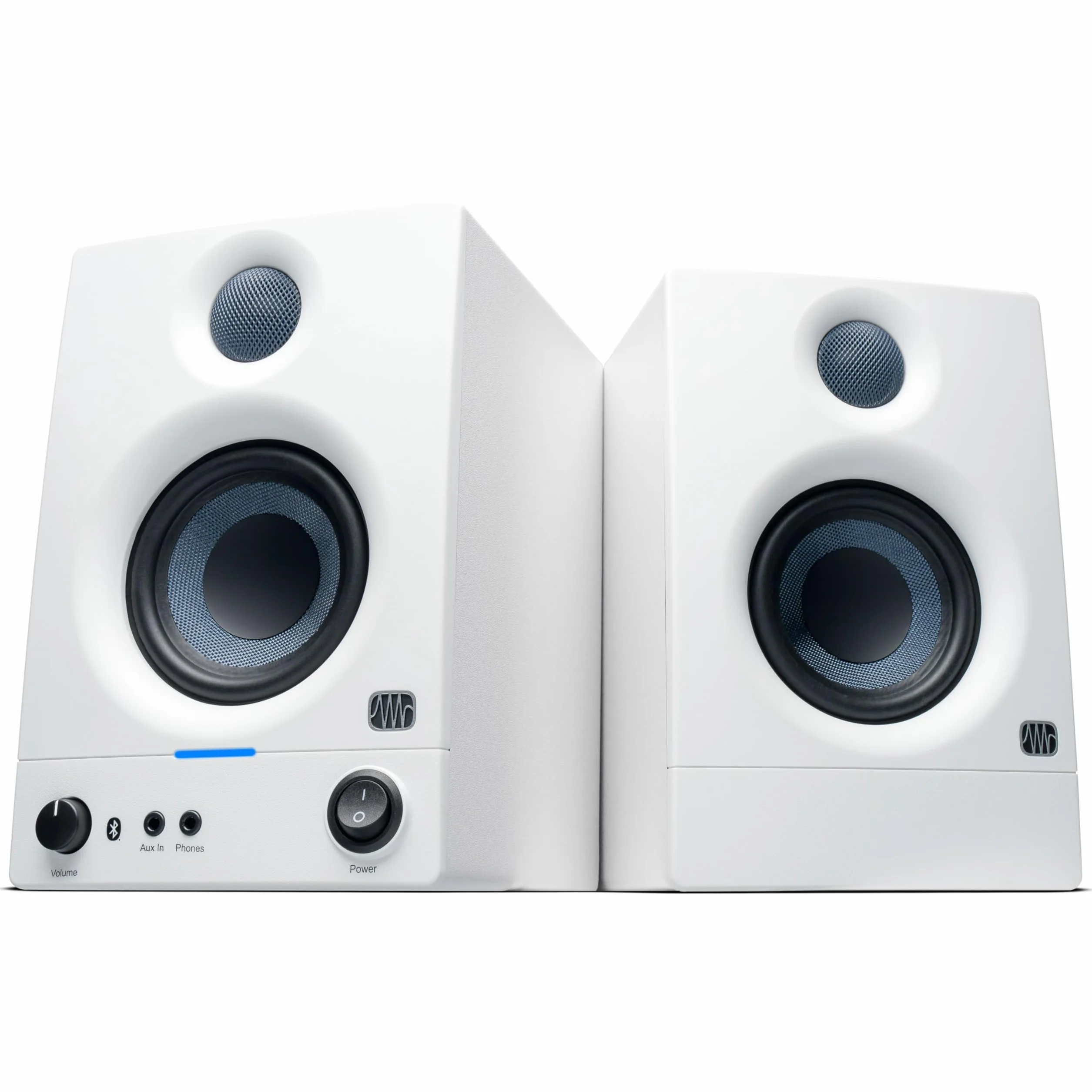 PreSonus Eris 3.5BT Gen 2 in White, Studio Monitor Speakers with Bluetooth, Pair, 3.5 Inch, 2-Way, Powered Desktop Speakers for Multimedia, Gaming, Studio-Quality Music Production, 50W Power