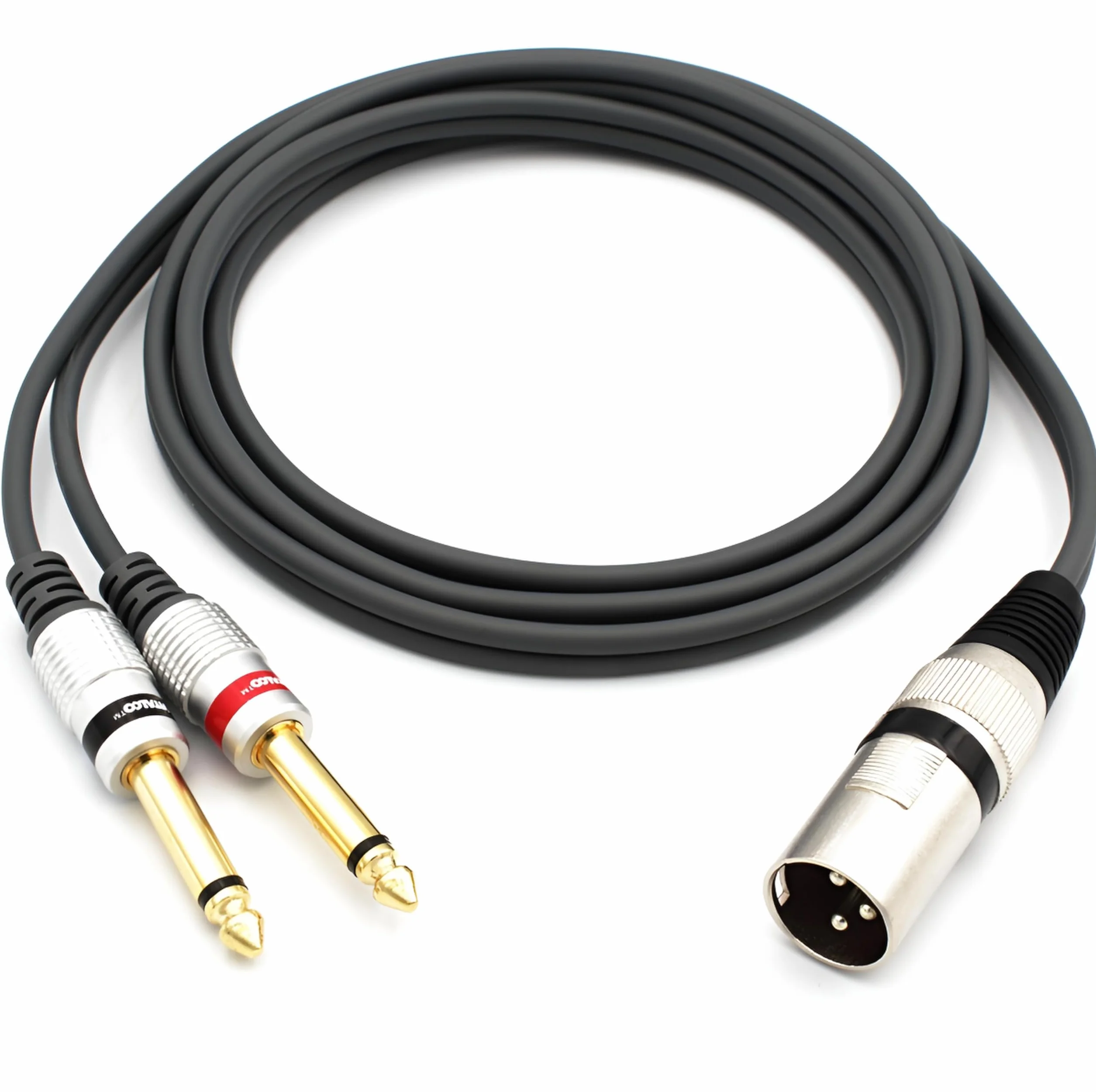 Wtyczka XLR na 2 x 6,3 mm TS kabel Vitalco 1,5 m kabel mikrofonowy 3-biegunowy na wtyk jack adapter audio