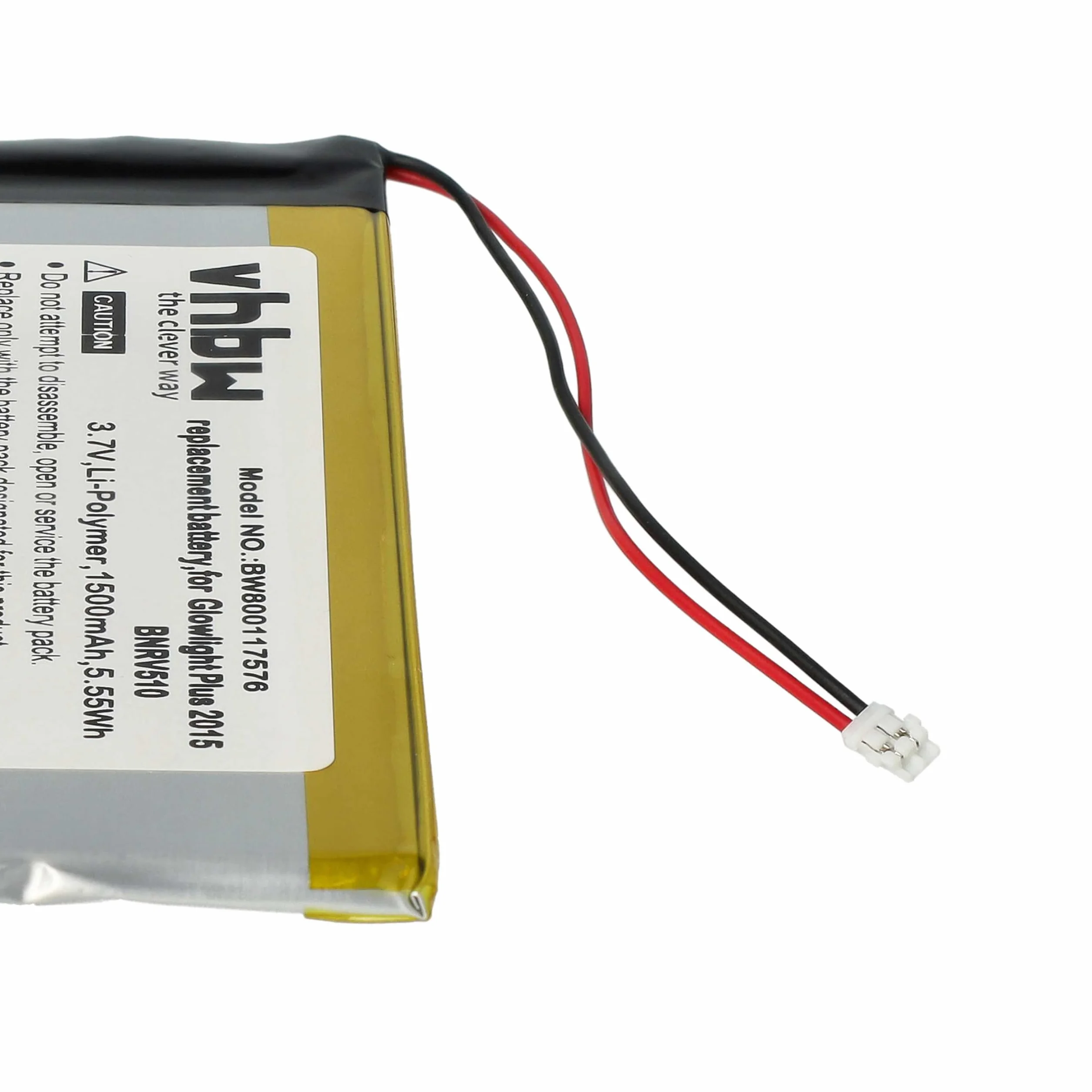 vhbw Zapasowa bateria kompatybilna z czytnikiem e-booków Kobo Glo HD (1500 mAh, 3,7 V, litowo-polimerowy)