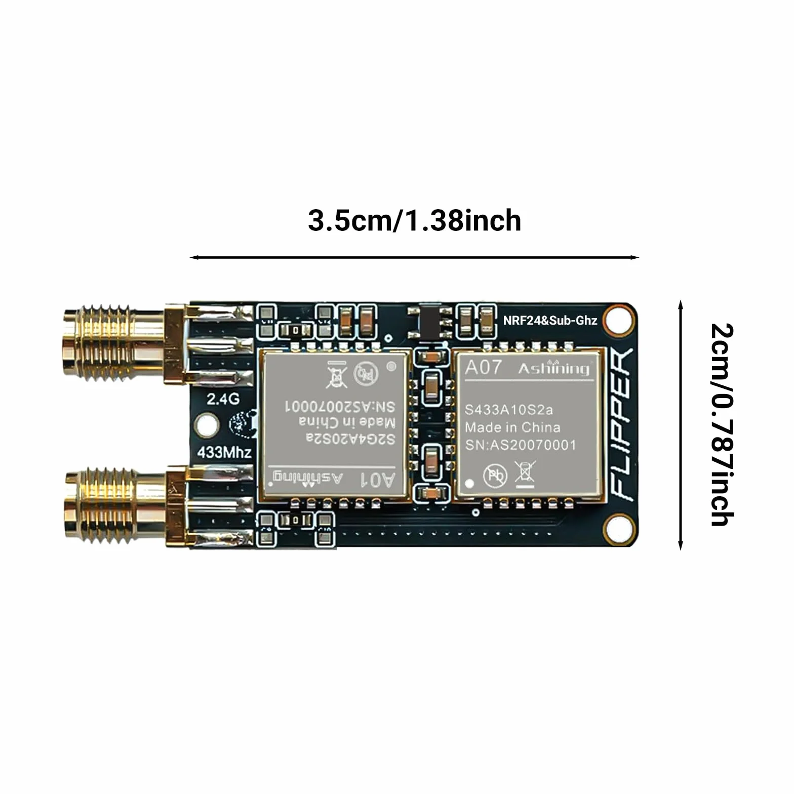 Flipper Zero NRF24 & CC1101 RF Devboard, ultrakompaktowy moduł bezprzewodowy, 2,4 GHz i 433 MHz, wysoka wydajność, automatyczny przełącznik, Plug & Play (z obudową z nadrukiem 3D)