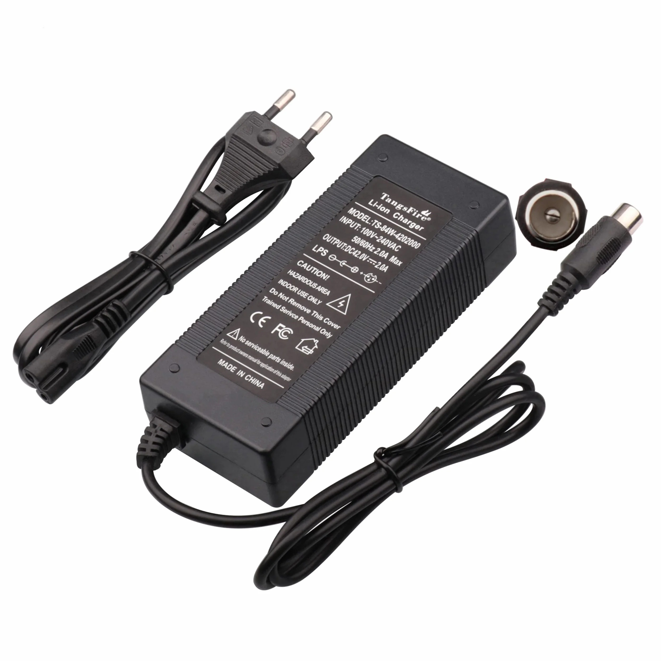 42 V 2 A ładowarka do skutera elektrycznego, 36 V, akumulator litowy, ładowarka do roweru, 36 V, ładowarka 42 V, akumulator rowerowy, ładowarka RCA 10 mm, wtyczka do roweru elektrycznego