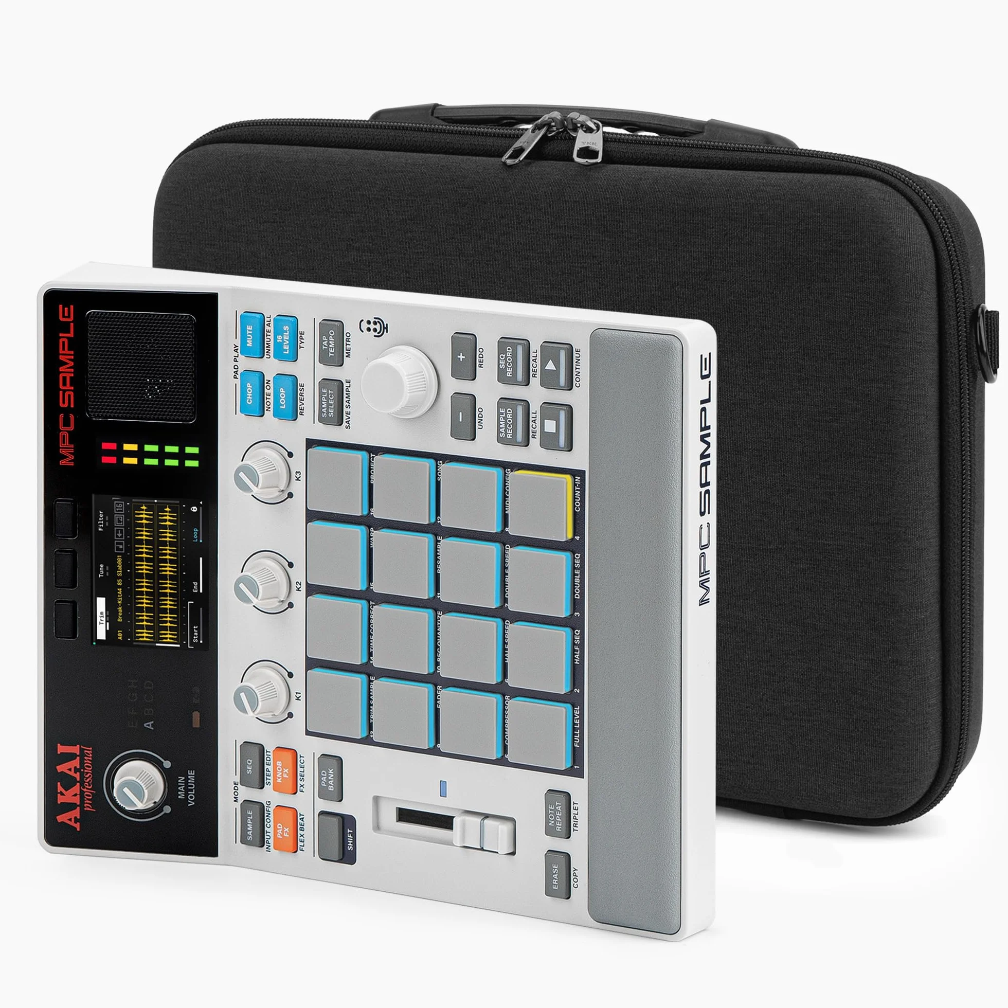 Geekria twarda walizka podróżna kompatybilna z Akai Professional MPC Sample Portable Groovebox, torba do przenoszenia samplera audio (ciemnoszara)