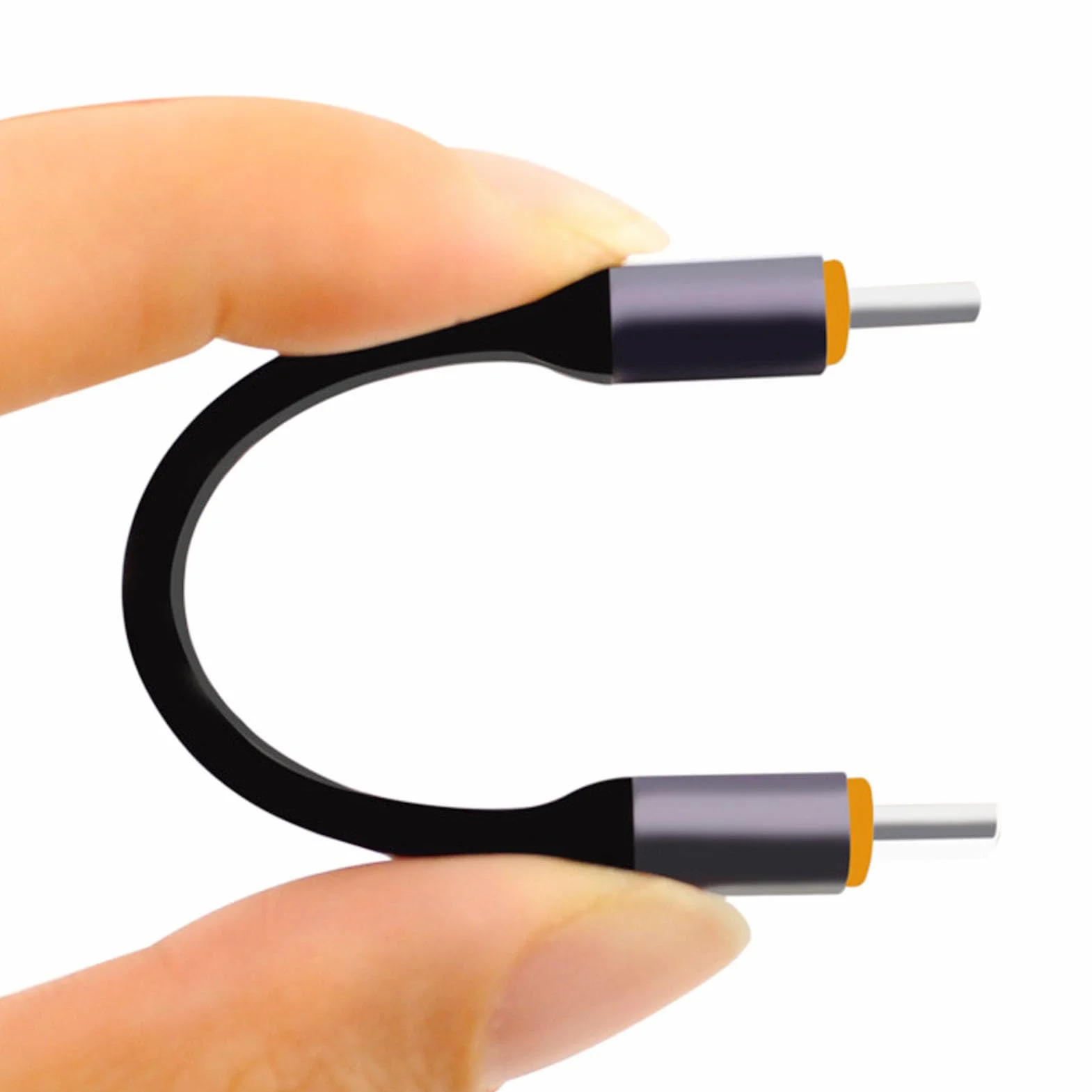 Krótki Kabel USB C 3.2 Gen 2, prędkość Przesyłania Danych 40 Gb/s, Elastyczna Konstrukcja FPC, Obudowa ze Stopu Aluminium, Funkcja Plug and Play, ze Złączem SSD, do Szybkiego