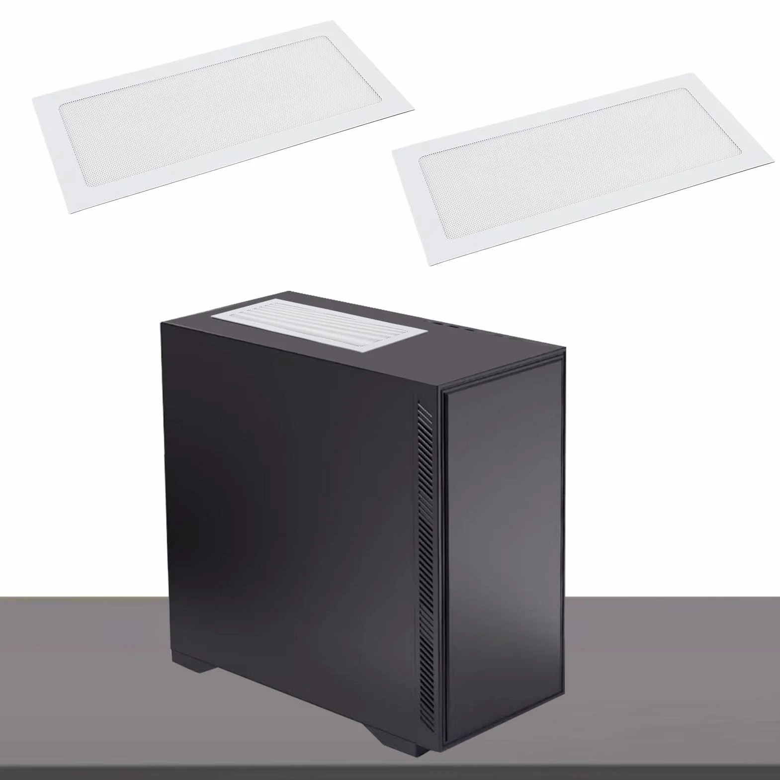 2 szt. PC Grill Siatkowy z ramką magnetyczną Pasek Wentylator Chłodnicy Komputera Filtr Przeciwpyłowy do Obudowy Komputera PC Osłona Przeciwpyłowa z Drobnej Siatki PVC (WHITE)