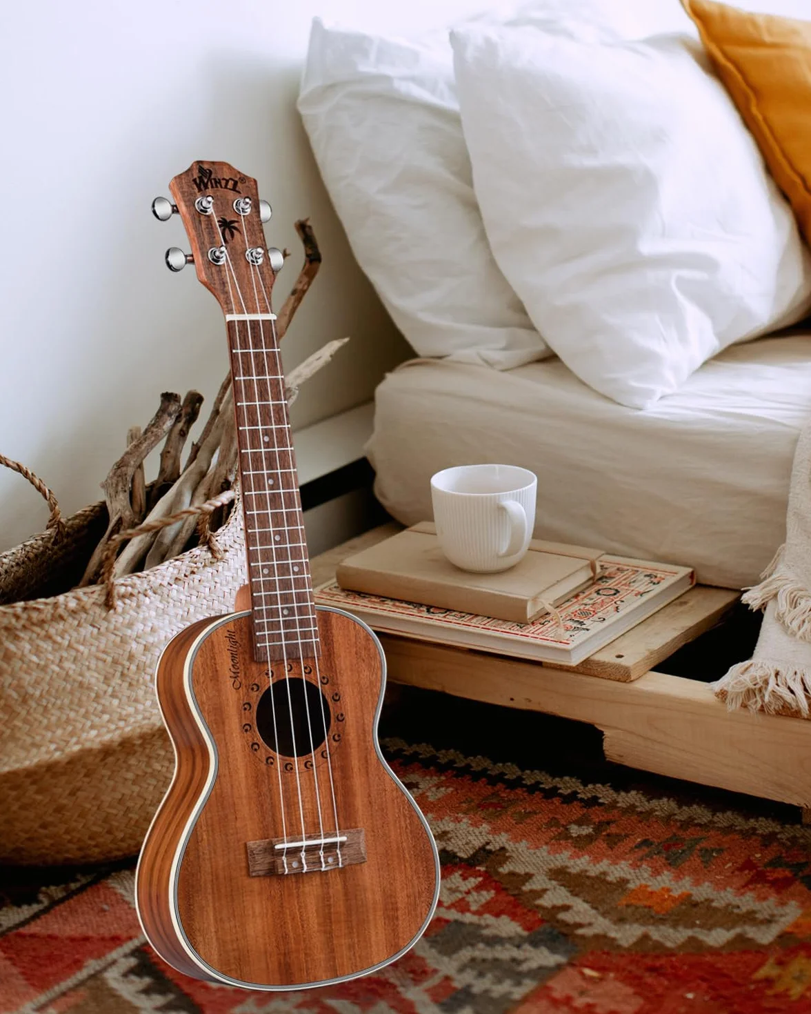 Winzz Ukulele Koncert 23-calowy KOA Zestaw dla początkujących i profesjonalistów Naturalny matowy