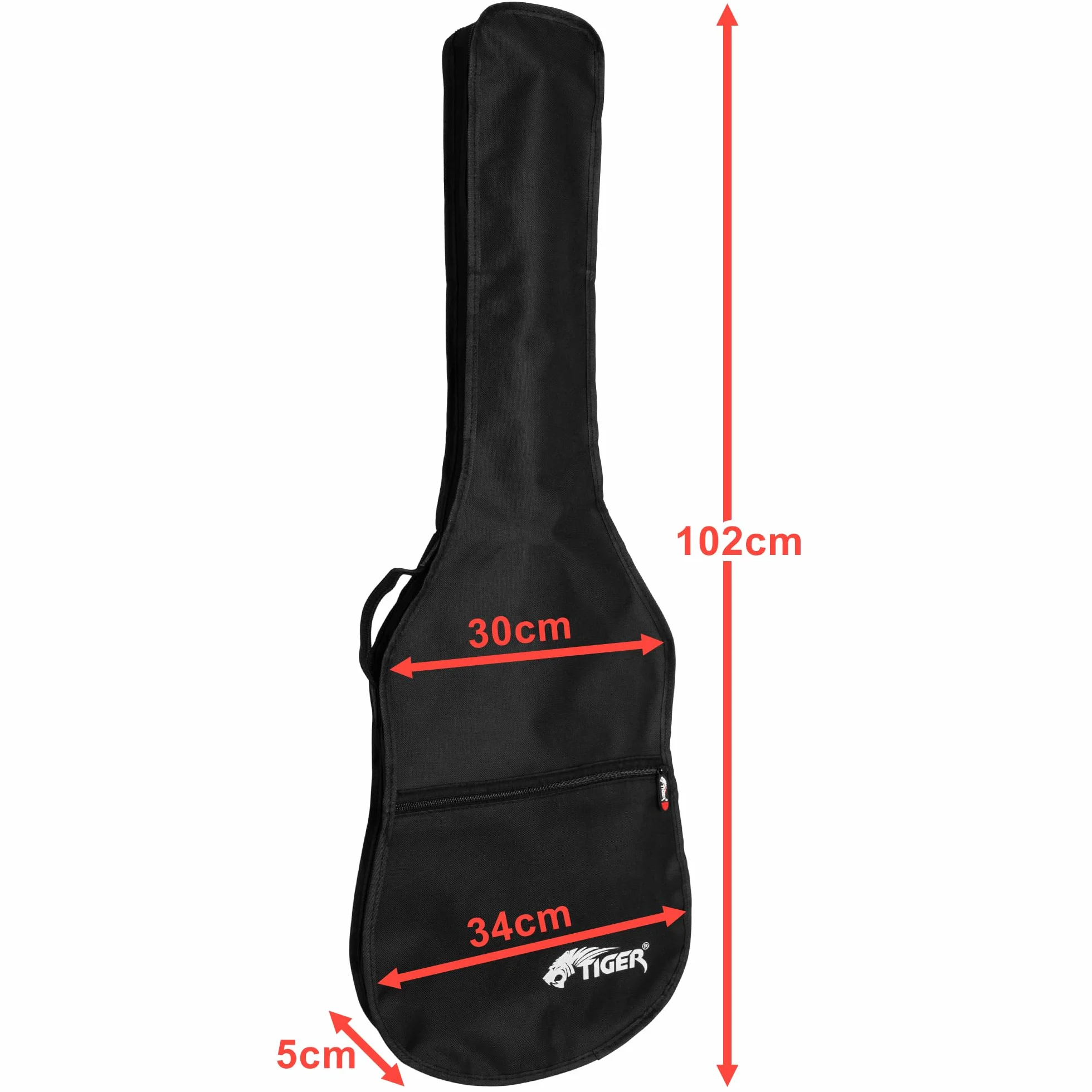 Tiger Music Ggb7-Fel Pokrowiec na Gitarę Elektryczną, Czarny, rozmiar 4/4